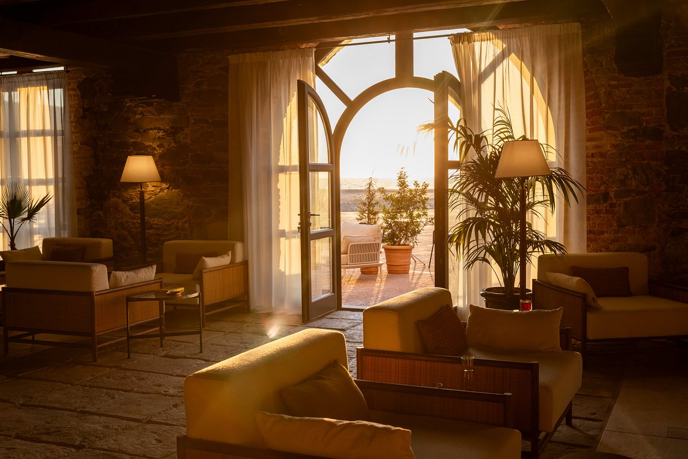 The Le Dune Piscinas in Sardinia, Italy features historic Italian architecture and impeccable views