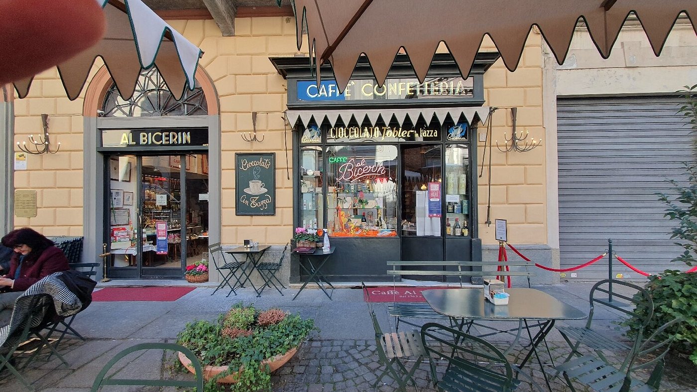 Historic Turin café serving its signature bicerin coffee, chocolate, and cream drink.