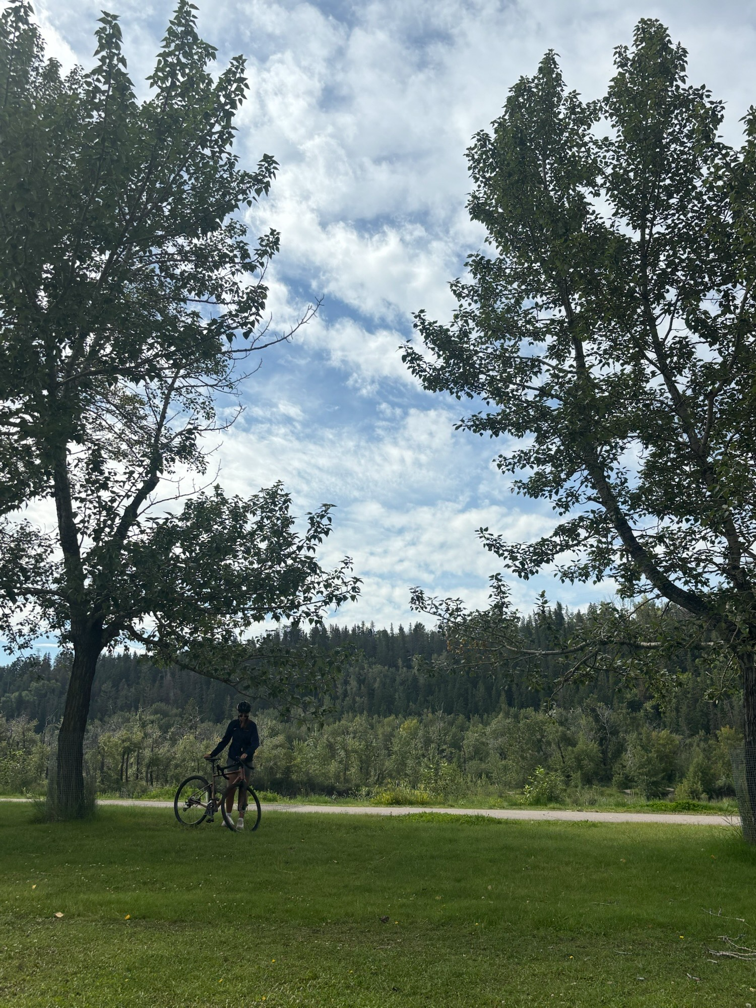 One of the hundreds of green areas around the biking path. 