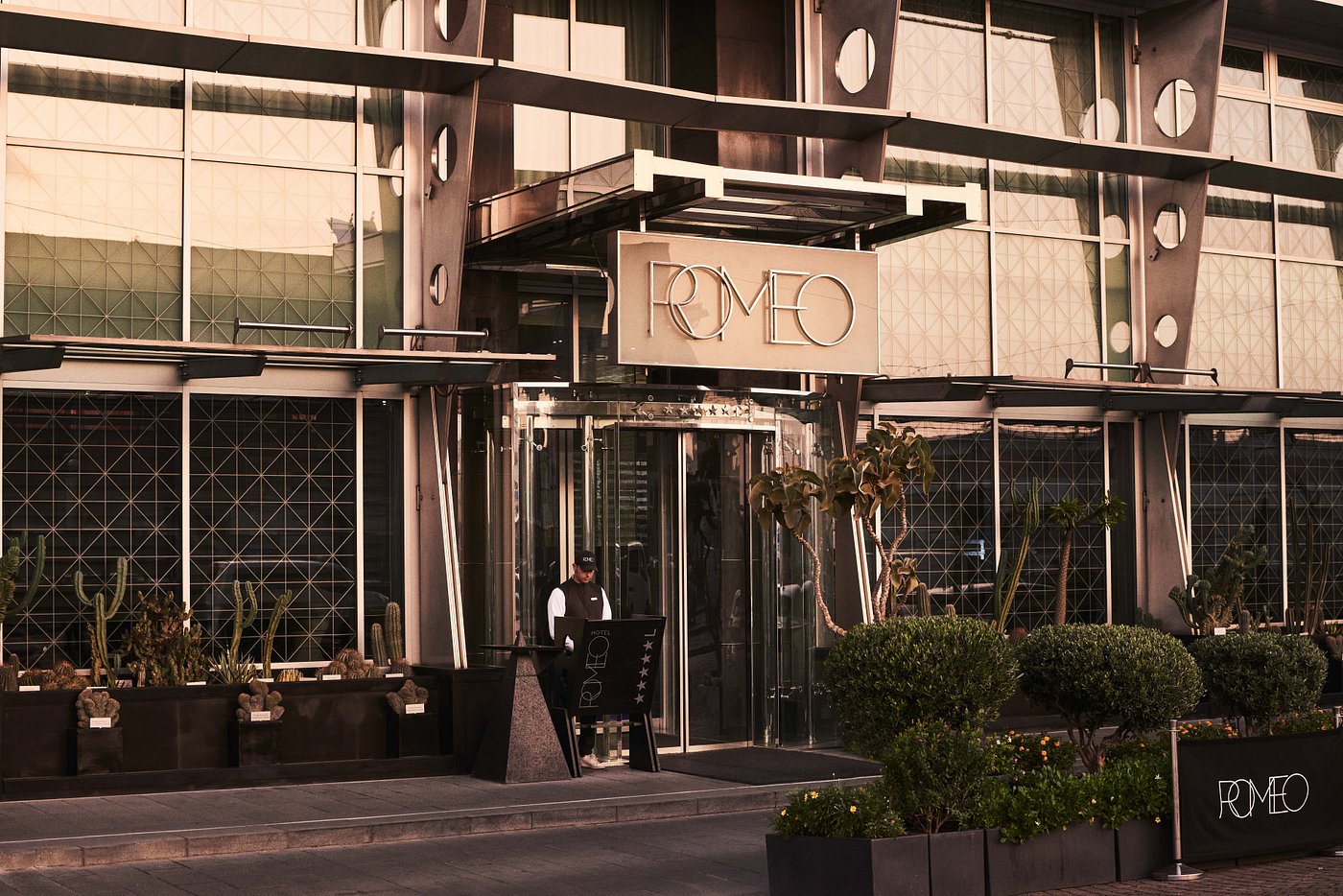Front entry to the Hotel Romeo in Rome