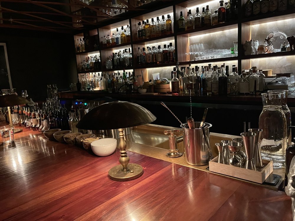 Interior of WaterTrade bar in Austin – intimate Japanese-style cocktail lounge with traditional design elements