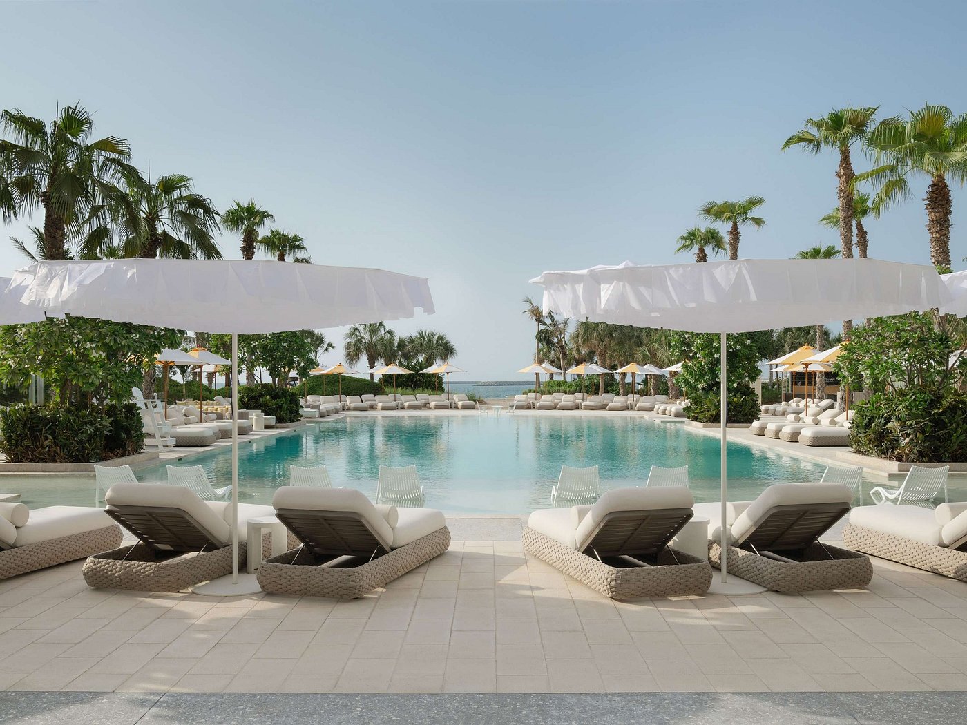 Outdoor pool area of the Delano Dubai, UAE