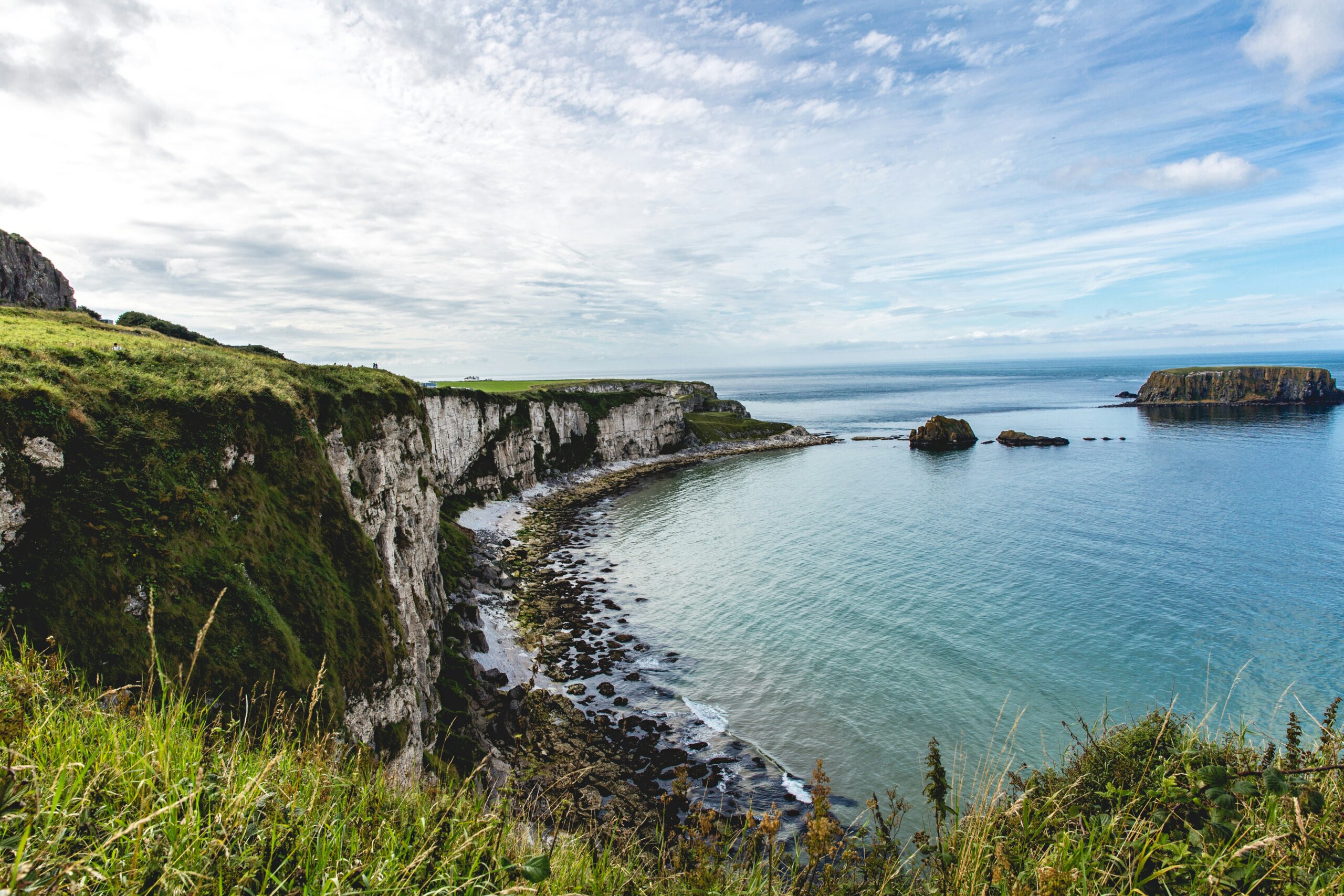 coastal bay cliffs, northern ireland