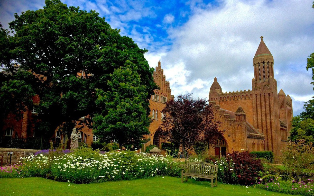 Quarr Abbey, an active Benedictine monastery at the Isle of Wight, England