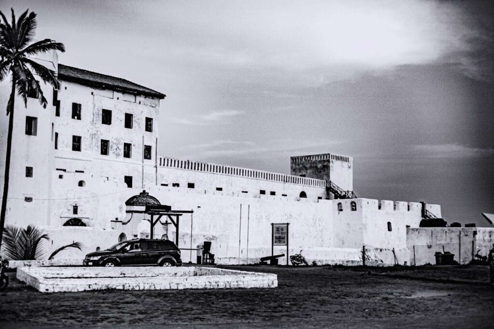 Cape Coast Castle in Ghana was once a key fortress in the transatlantic slave trade, holding countless enslaved Africans in brutal conditions before their forced journey. 