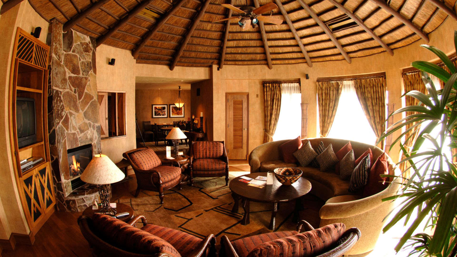 "Interior of Disney’s Animal Kingdom Lodge with rustic African-inspired decor, an overhyped Disney resort where savanna views don’t always deliver