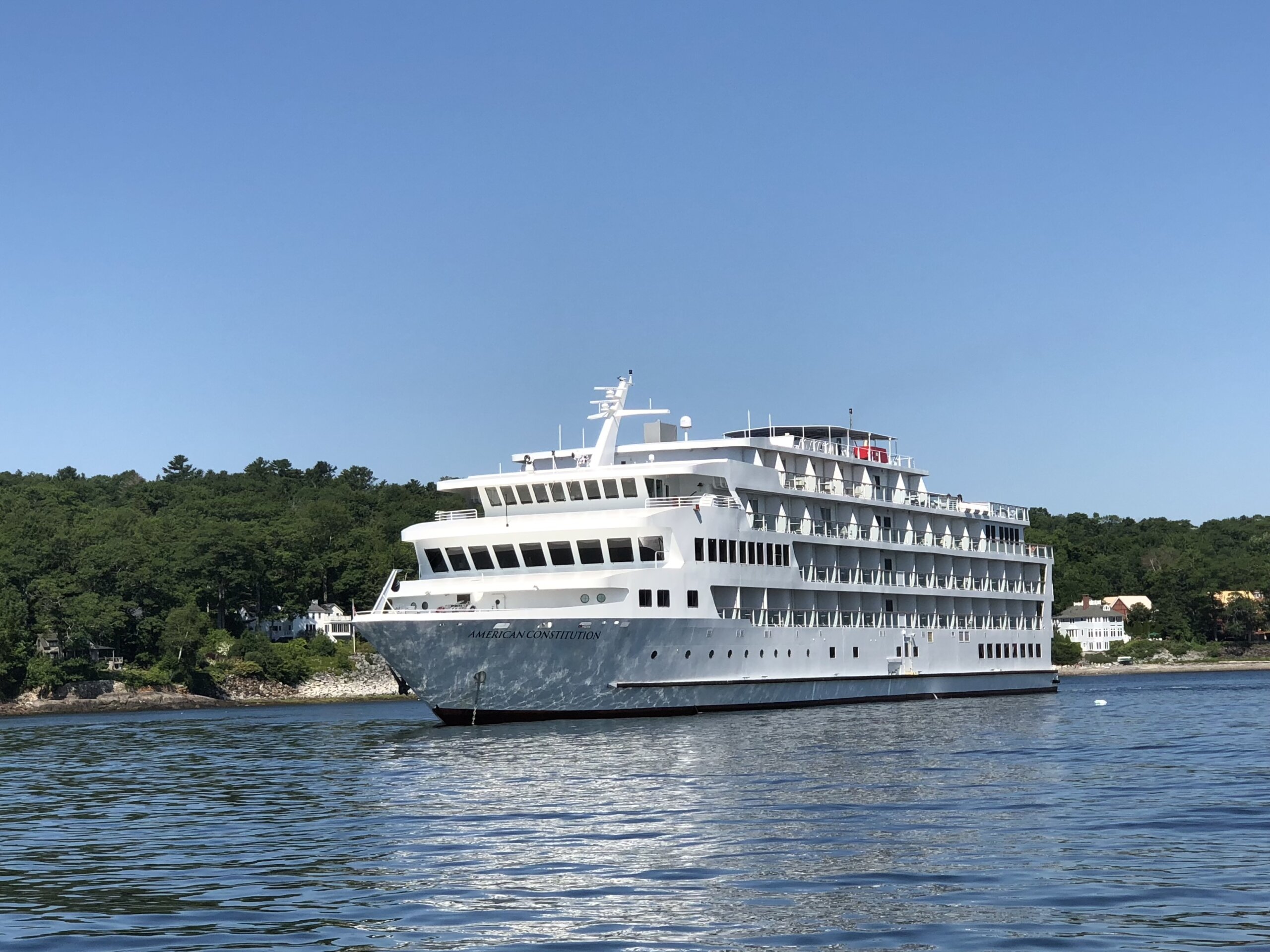 American Cruise Lines river ship sailing along U.S. waterways, small ship journeys without casinos.