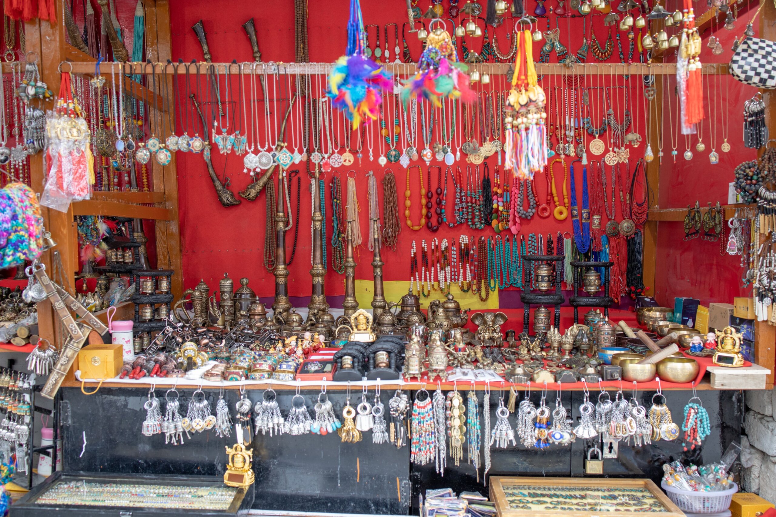Survinior shop on Main Bazar market, Leh Ladakh, India.