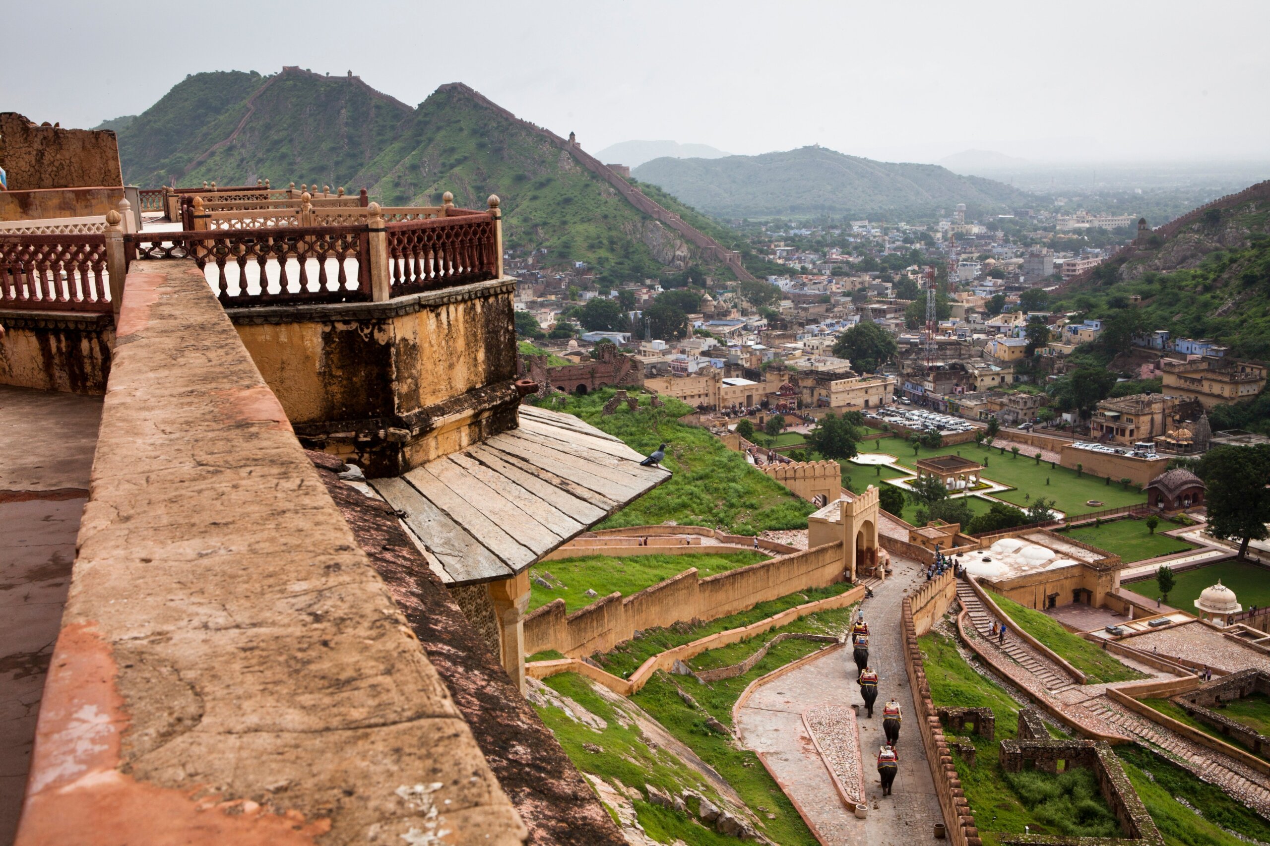 The historic Amber Fort and Amber Palace in Jaipur, India.
