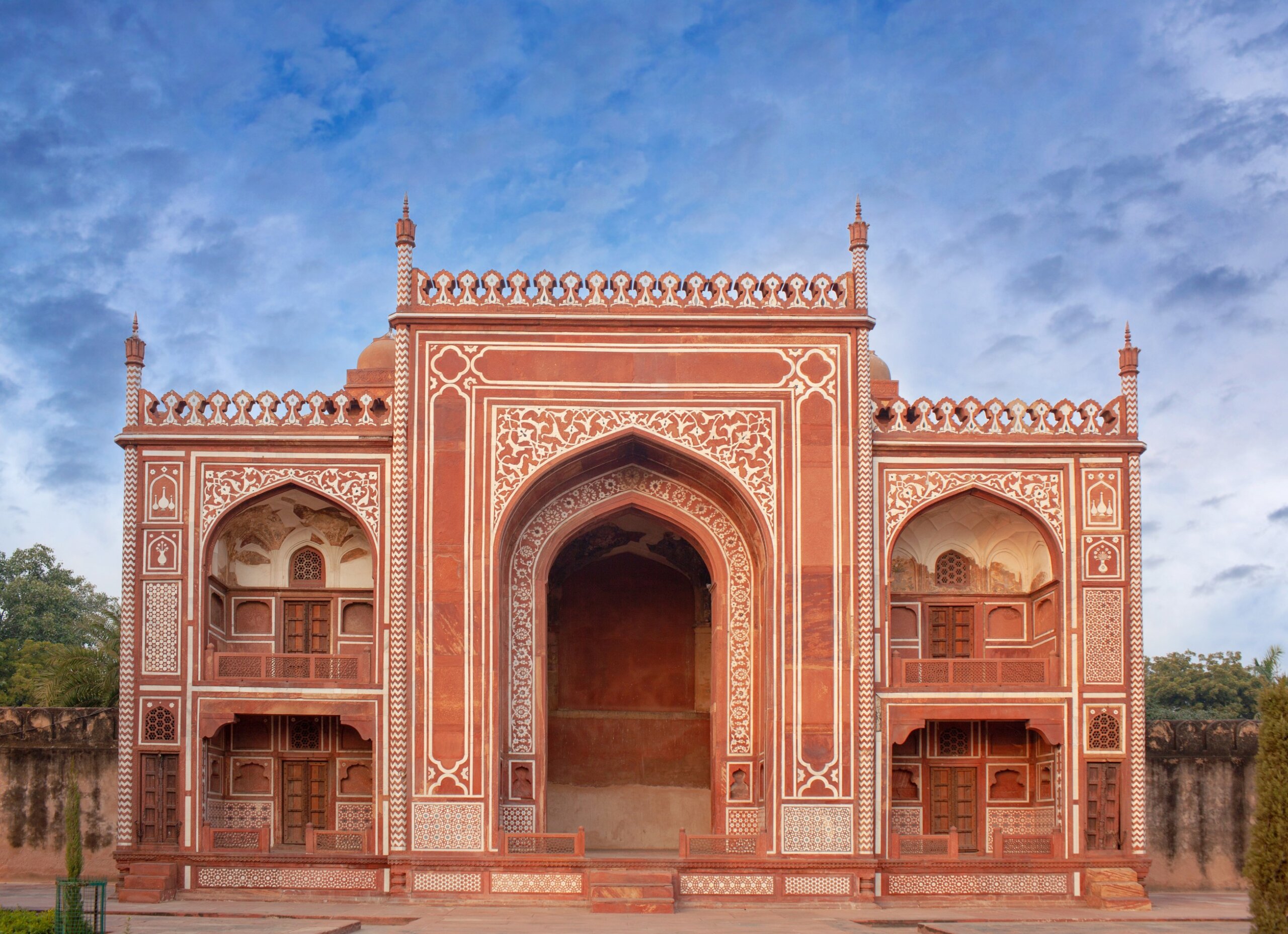 Entrance gate of the tomb of Itimad-Ud-Daulah. It is a Mughal mausoleum in Agra, Uttar Pradesh, India
