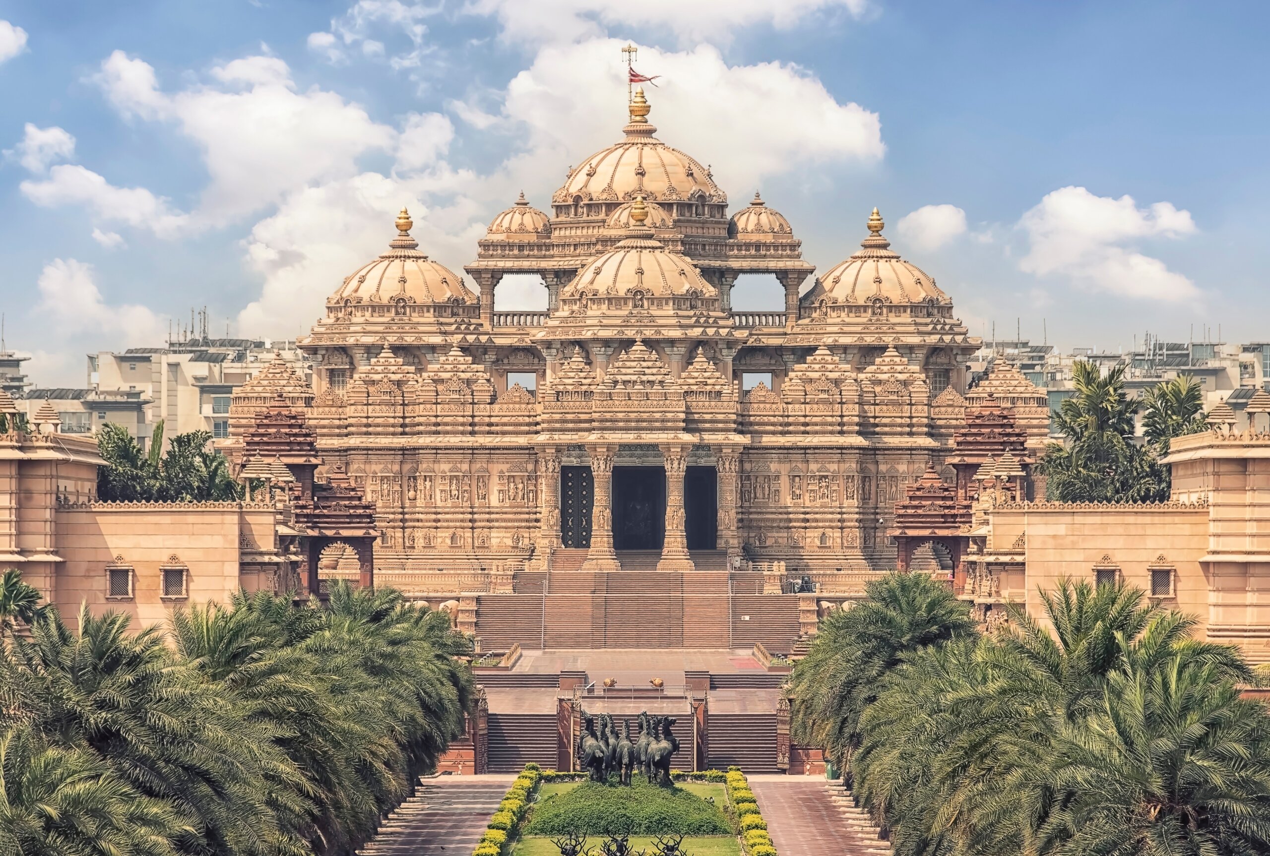 Swaminarayan Akshardham complex. Hindu temple in New Delhi, India
