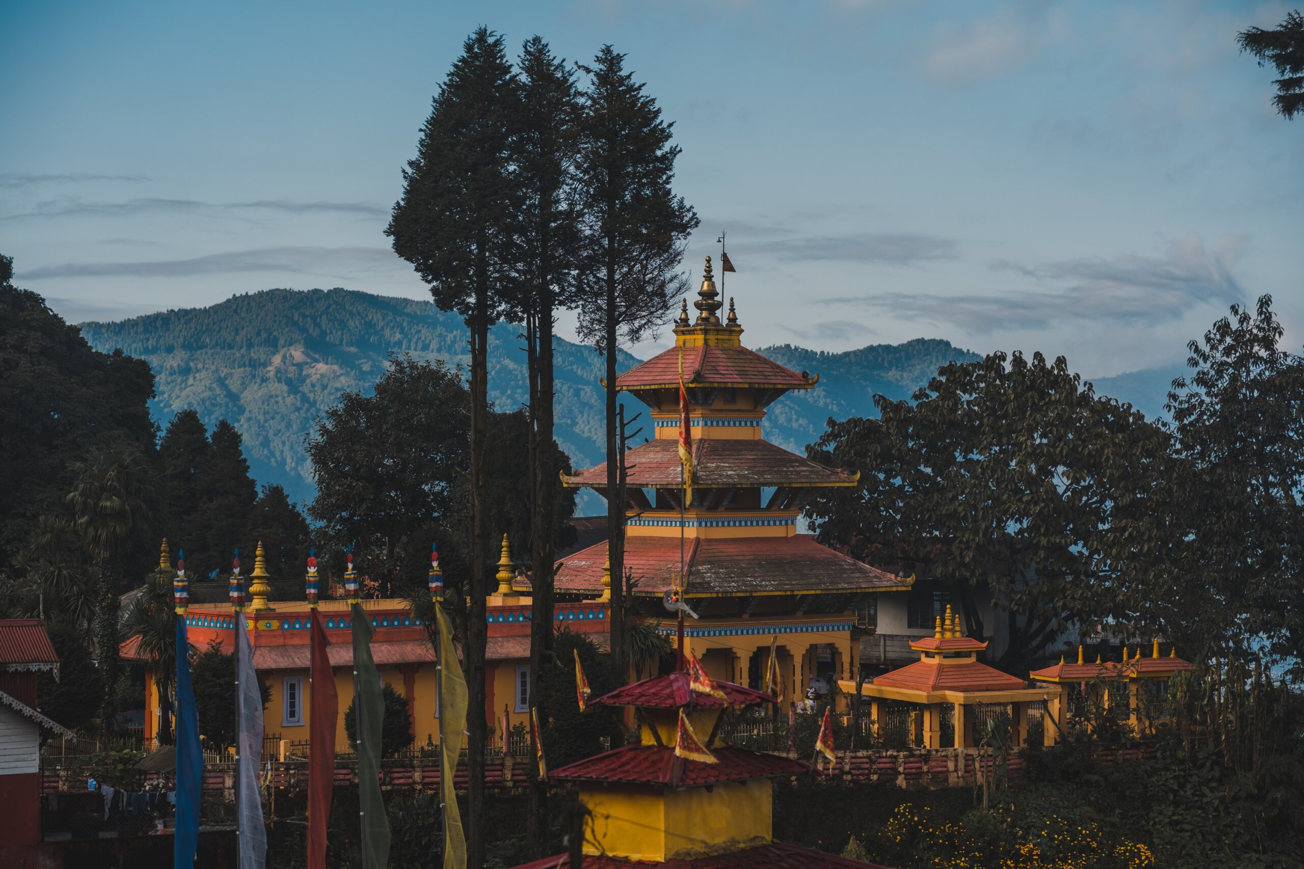 Darjeeling city in India in the morning the city view
