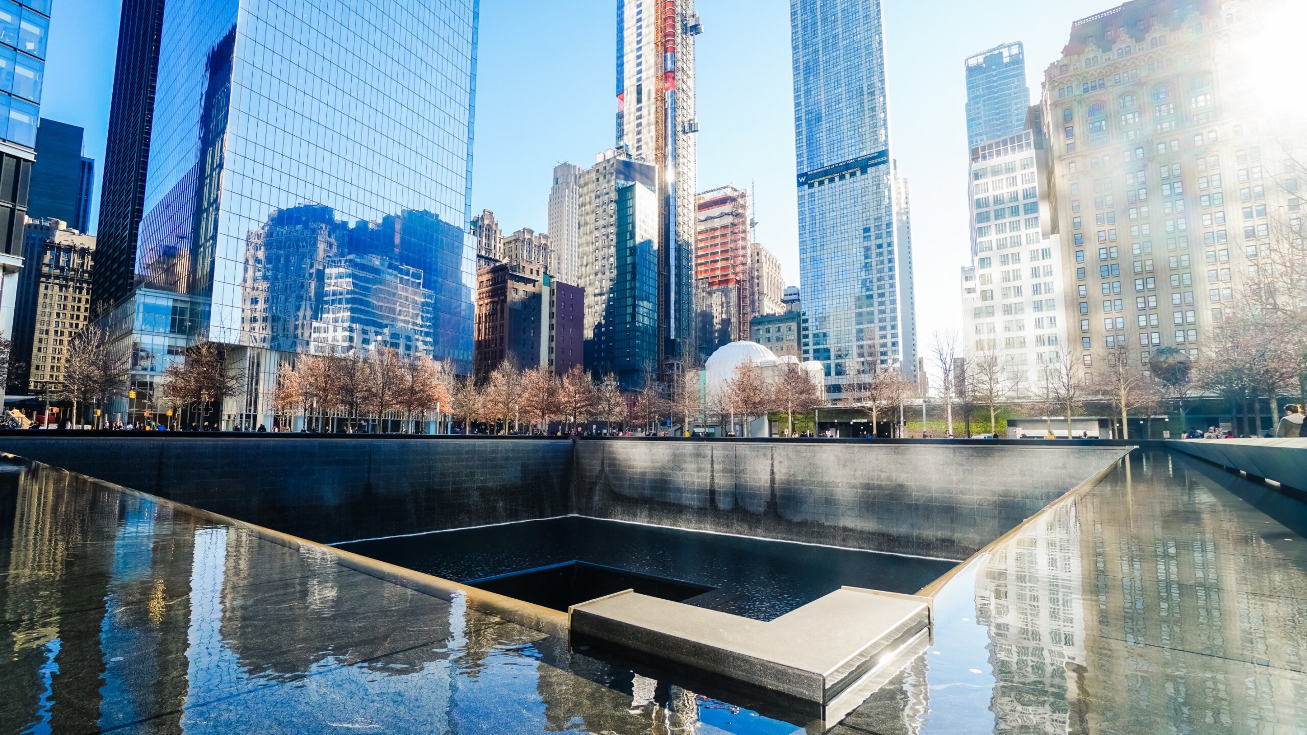 New York, USA - December 15, 2019: World Trade center memorial