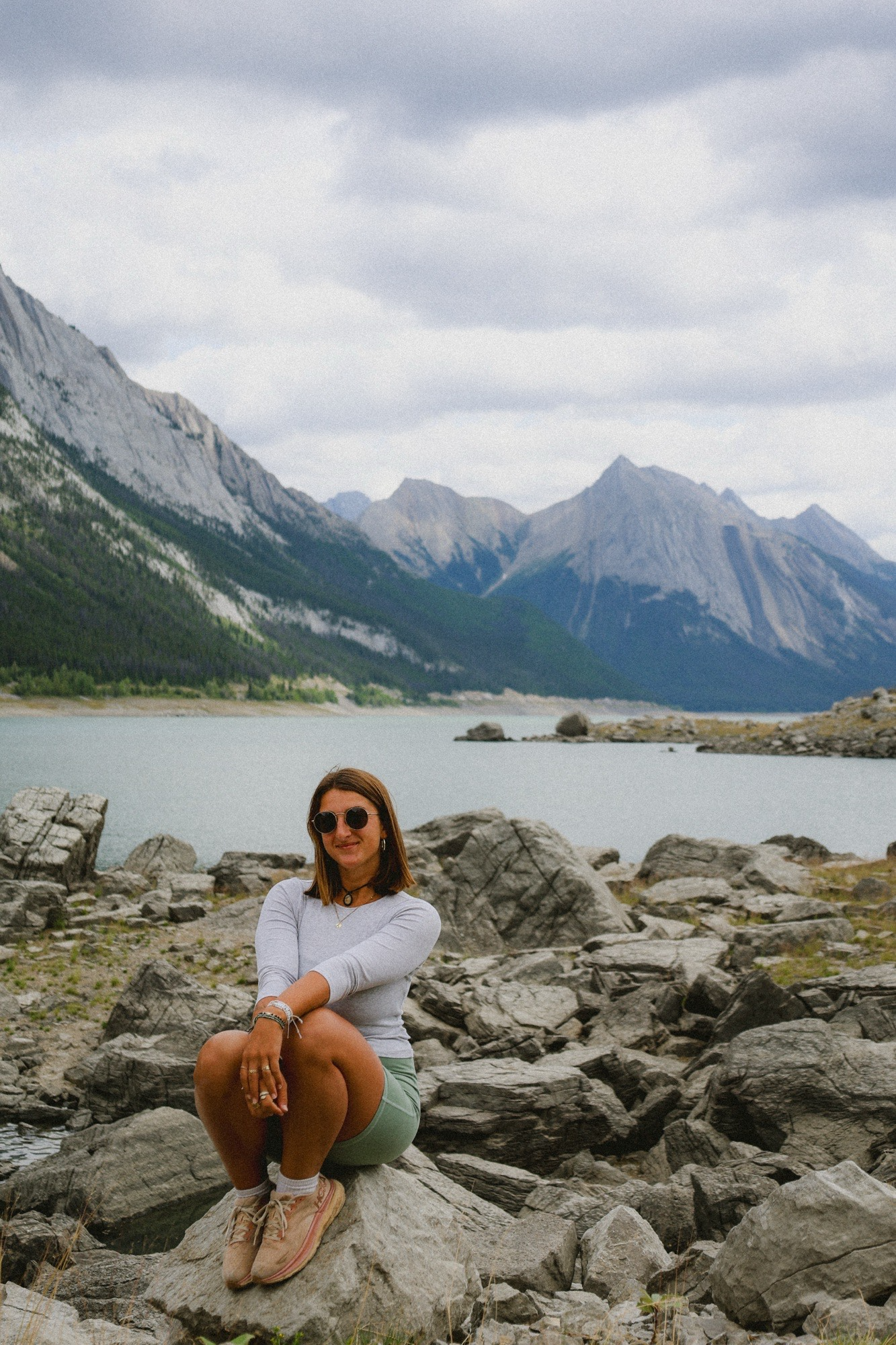 Medicine lake located a short drive from Maligne lake.