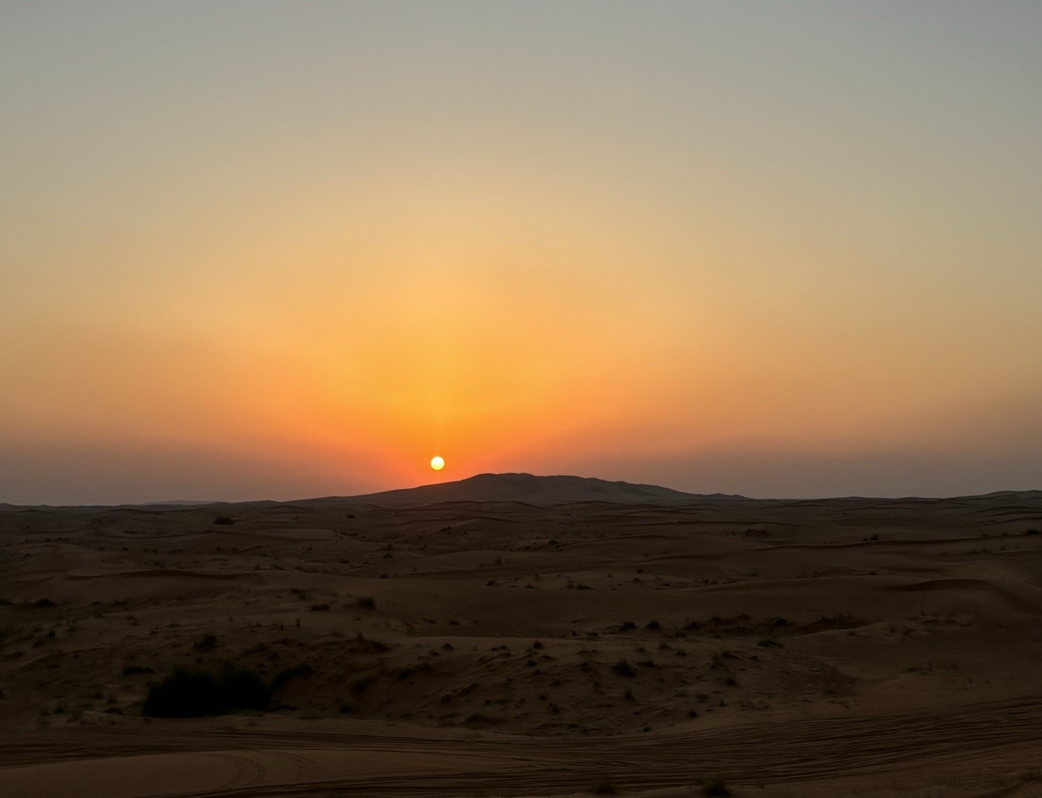 Sunset from the Dubai desert experience.
