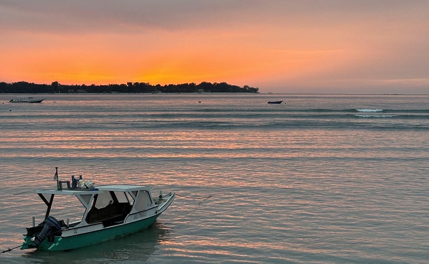 Sunset views from the north coast of Gili Air. 
