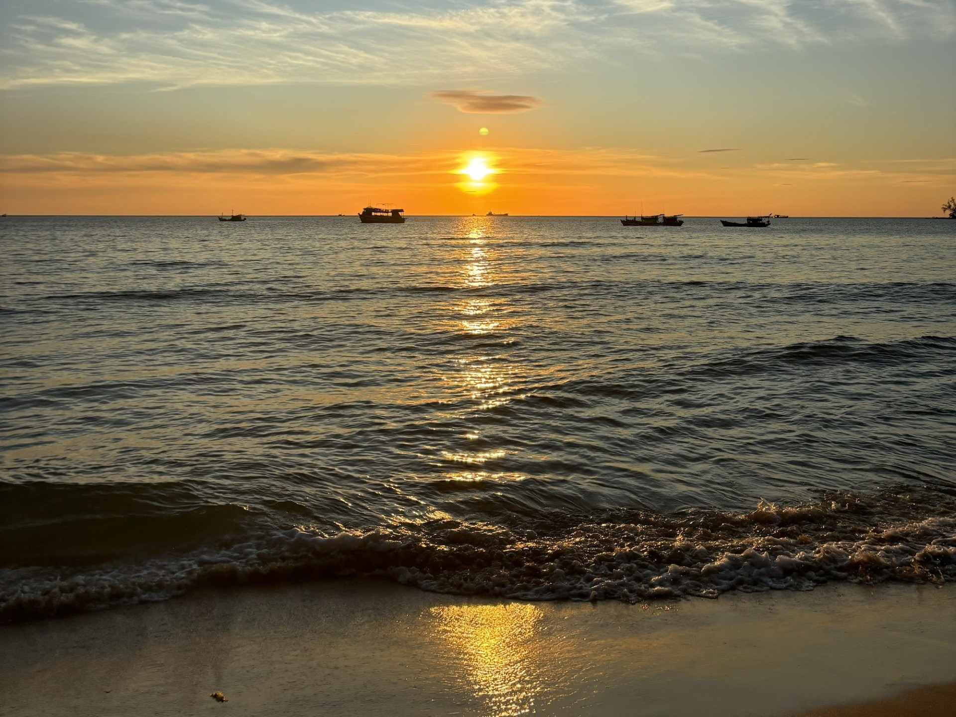 Sunset views from Lazy Beach on Koh Rong Sanloem. 
