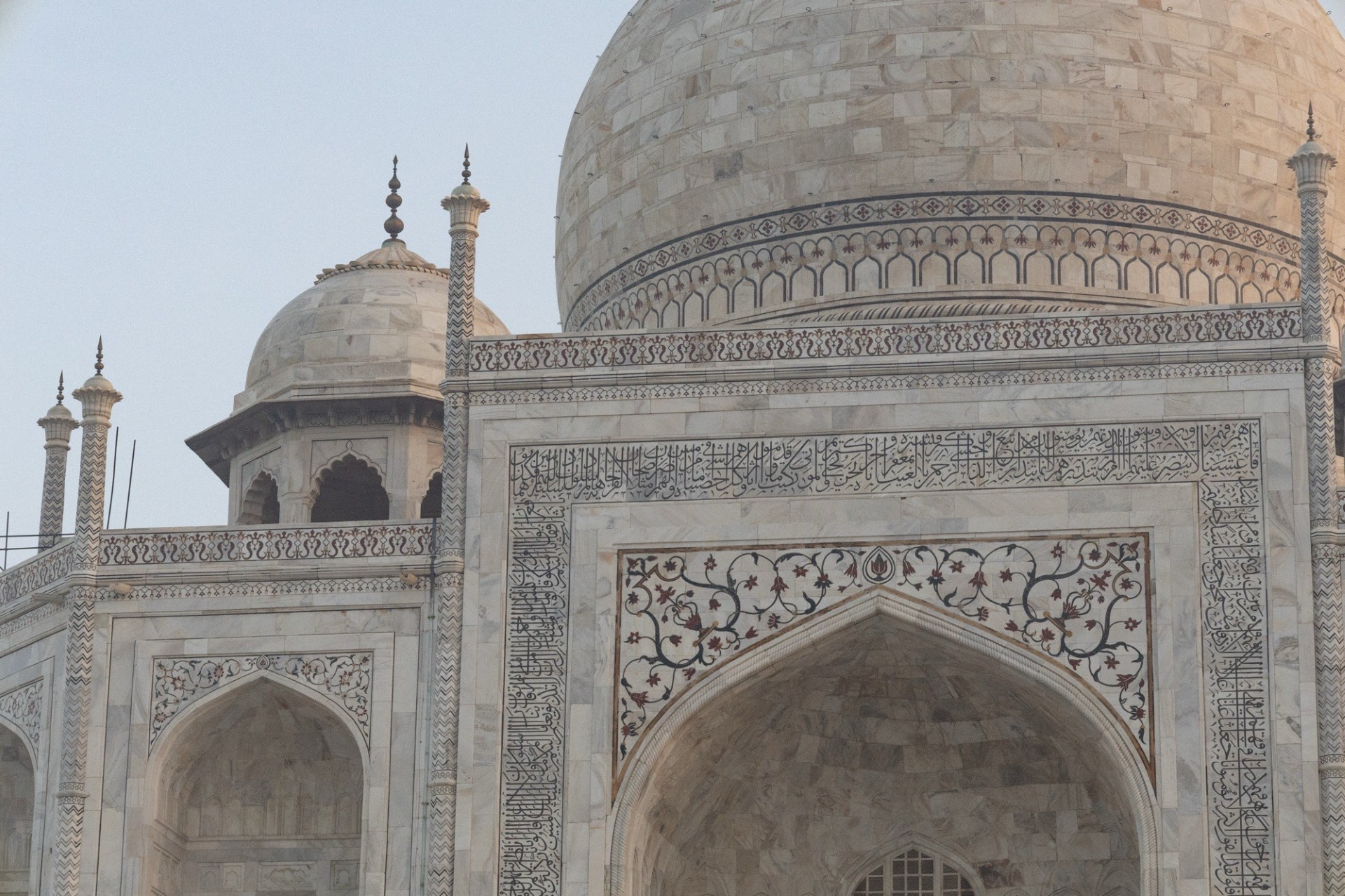 The details and beauty of the Taj Mahal. 