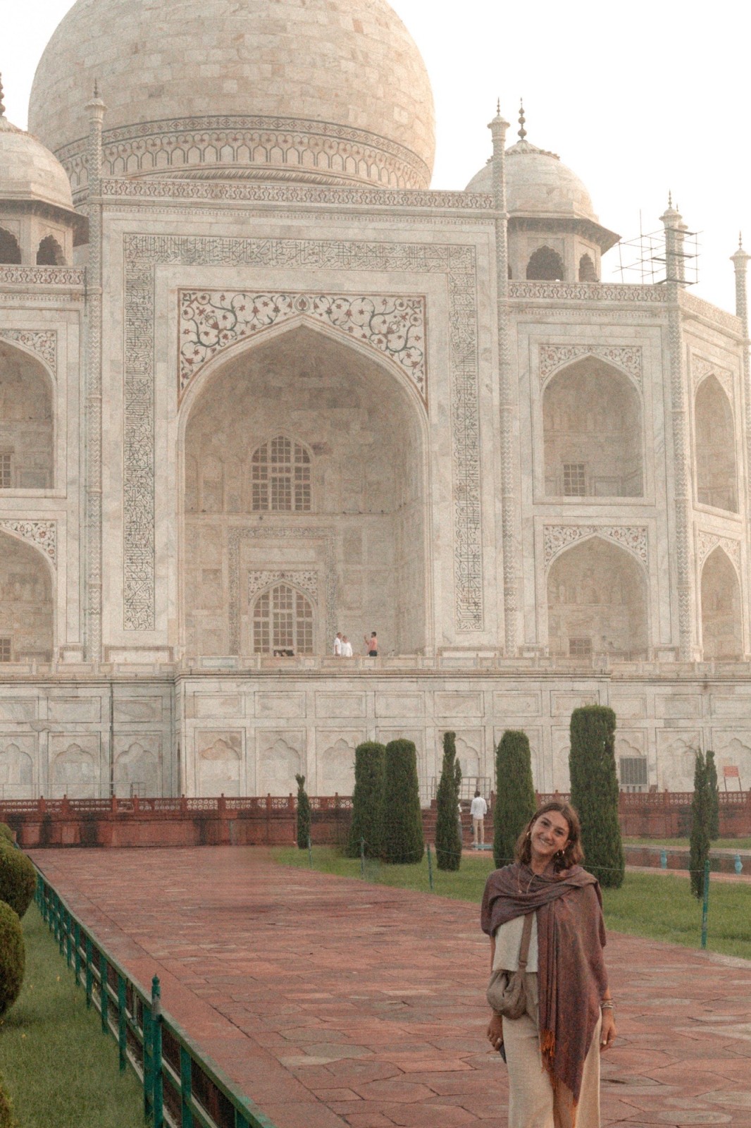 Views from the front side of the Taj Mahal. 