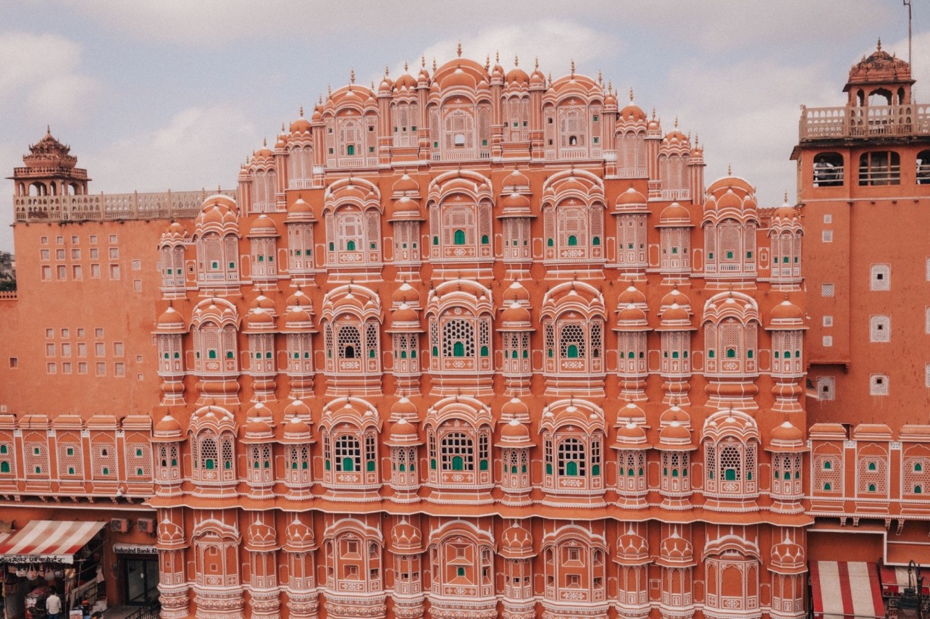 The famous Hawa Mahal in the pink city of Jaipur. 
