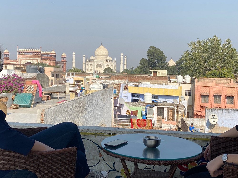 Rooftop view from Joey's hostel in Agra