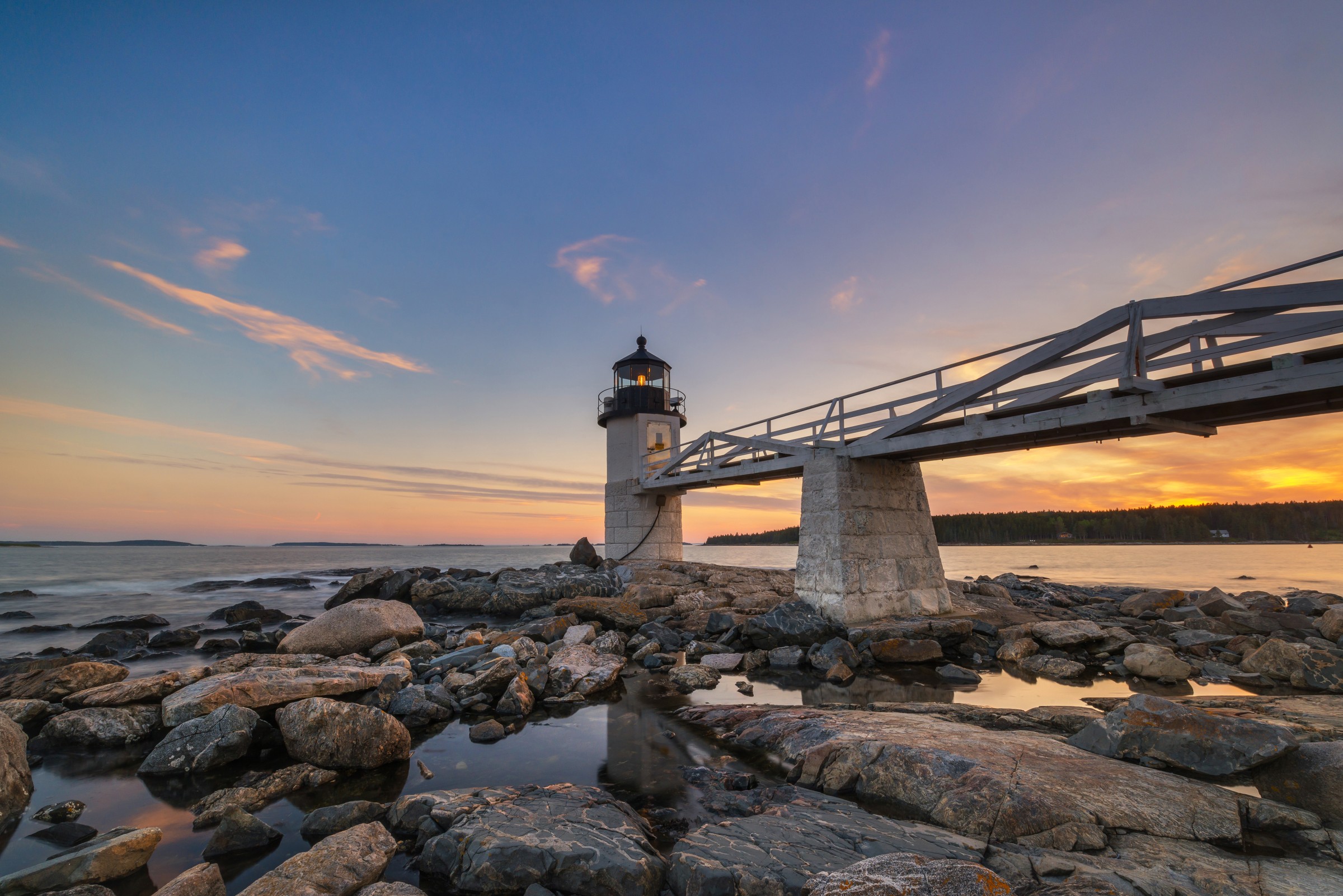 Marshall Point Lighthouse Reflections at sunset
