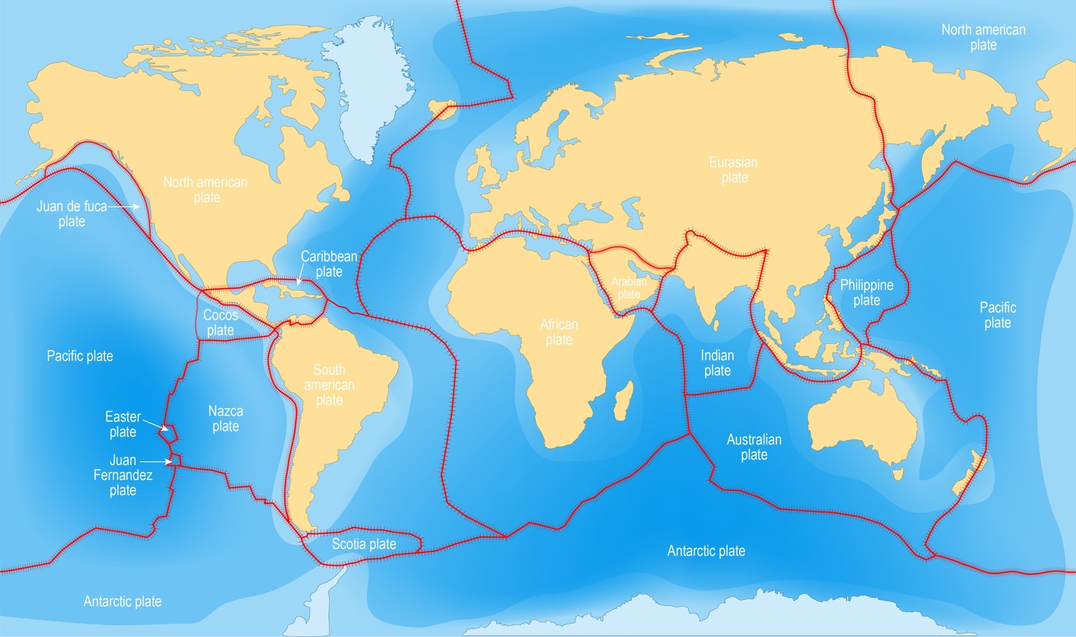 global tectonic plate map
