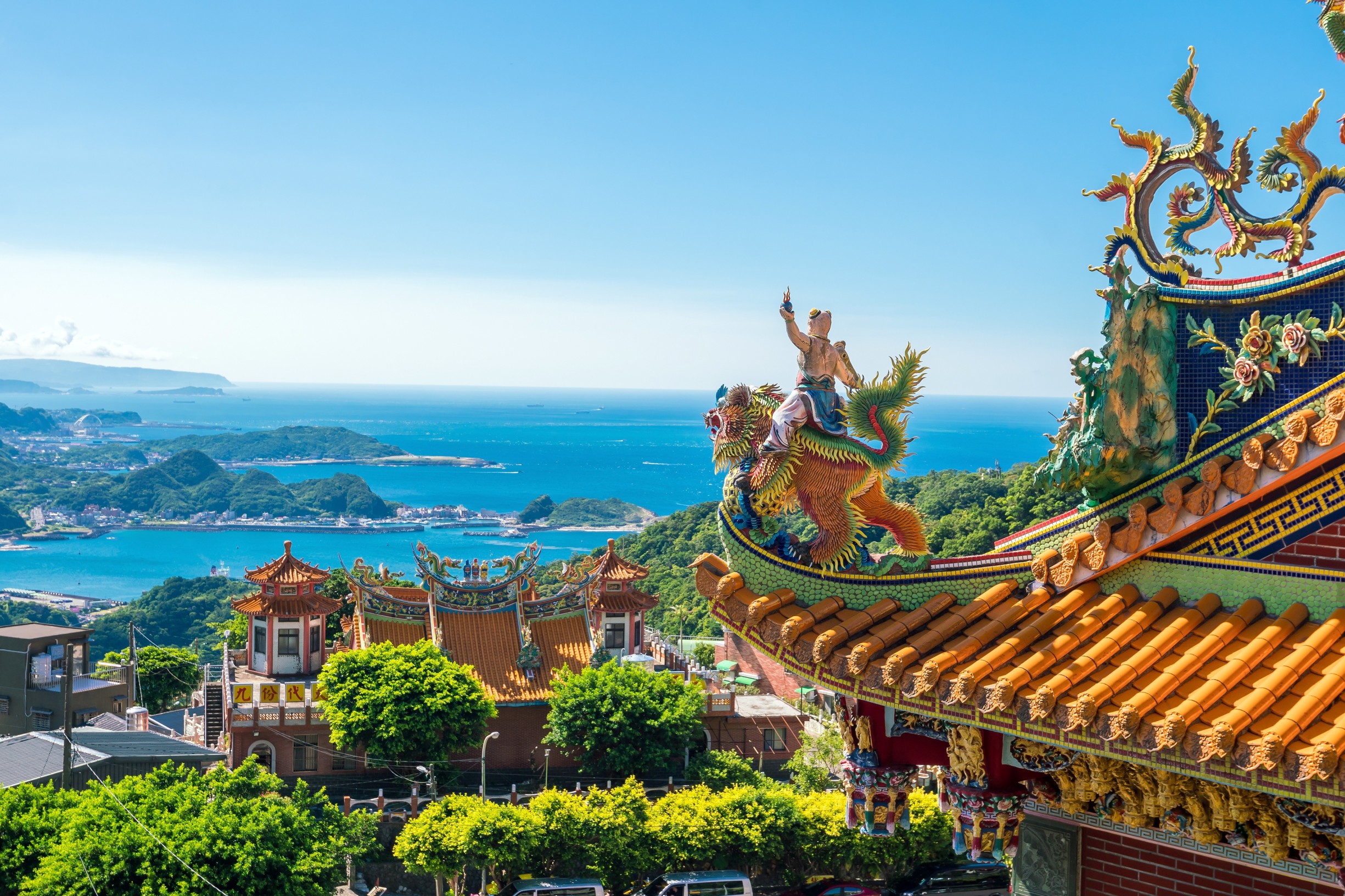 Temple at Jiufen Old Street in Taipei
