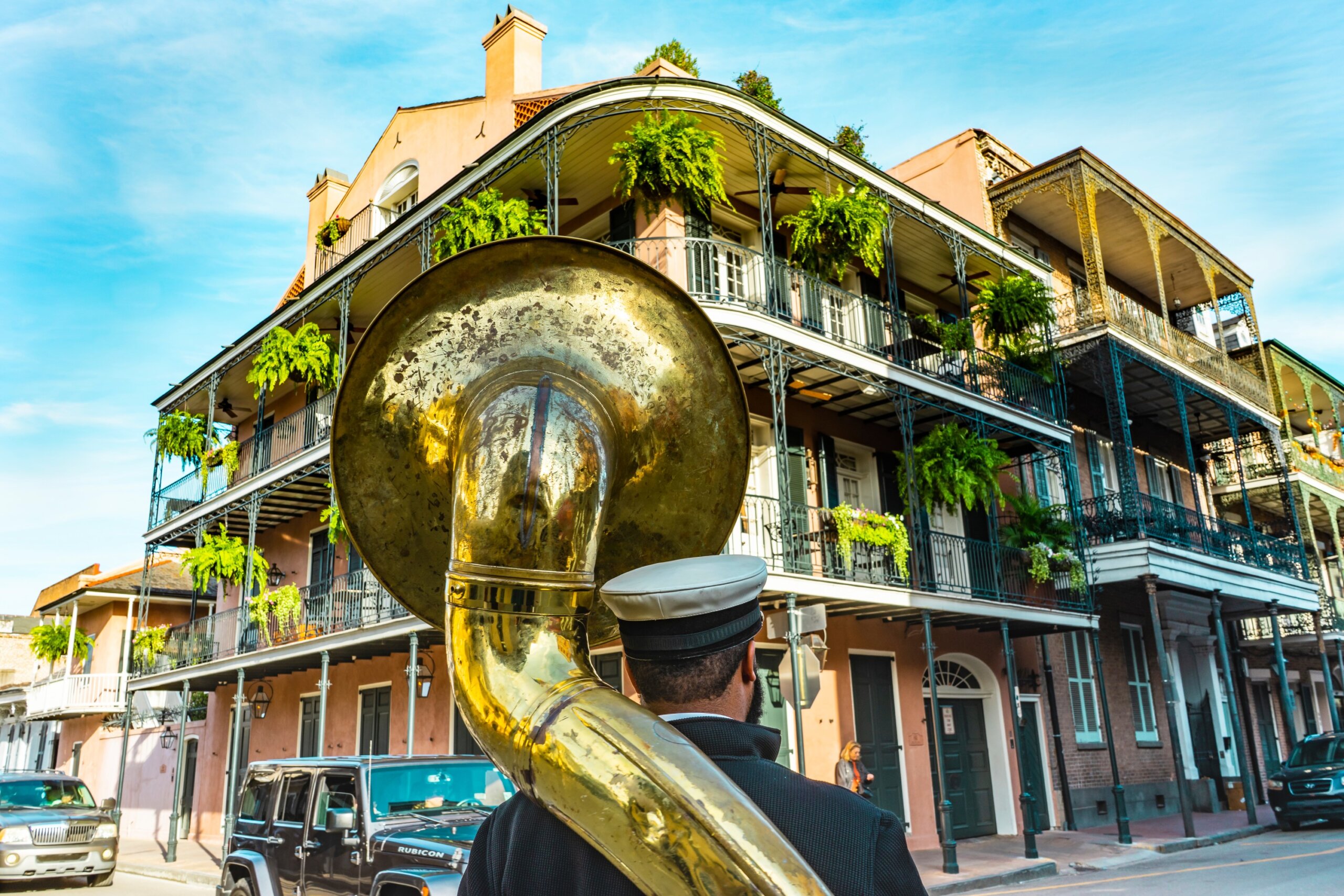 New Orleans in a sunny beautiful day with blue skies.
