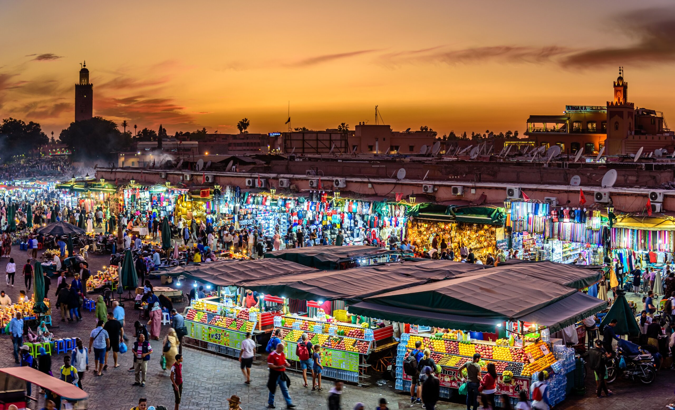 Jemaa el-Fnaa is a square and market place in Marrakesh's medina quarter (old city). It remains the main square of Marrakesh.
