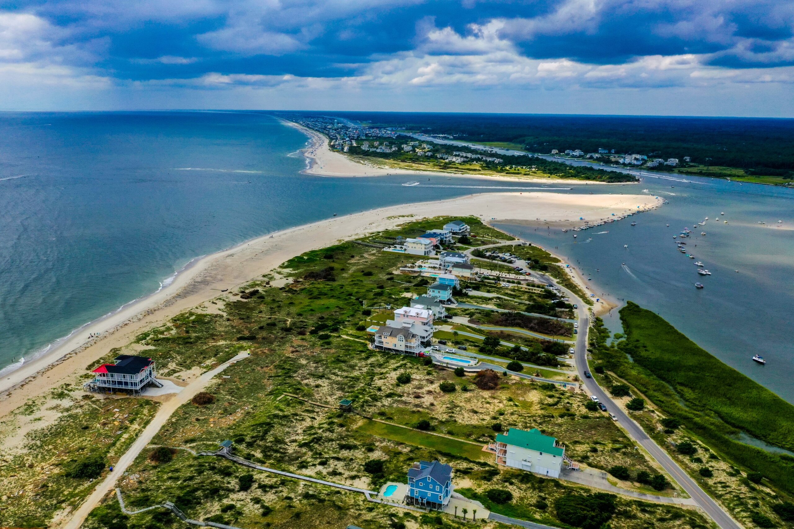 Above inlet between Holden Beach and Oak Island
