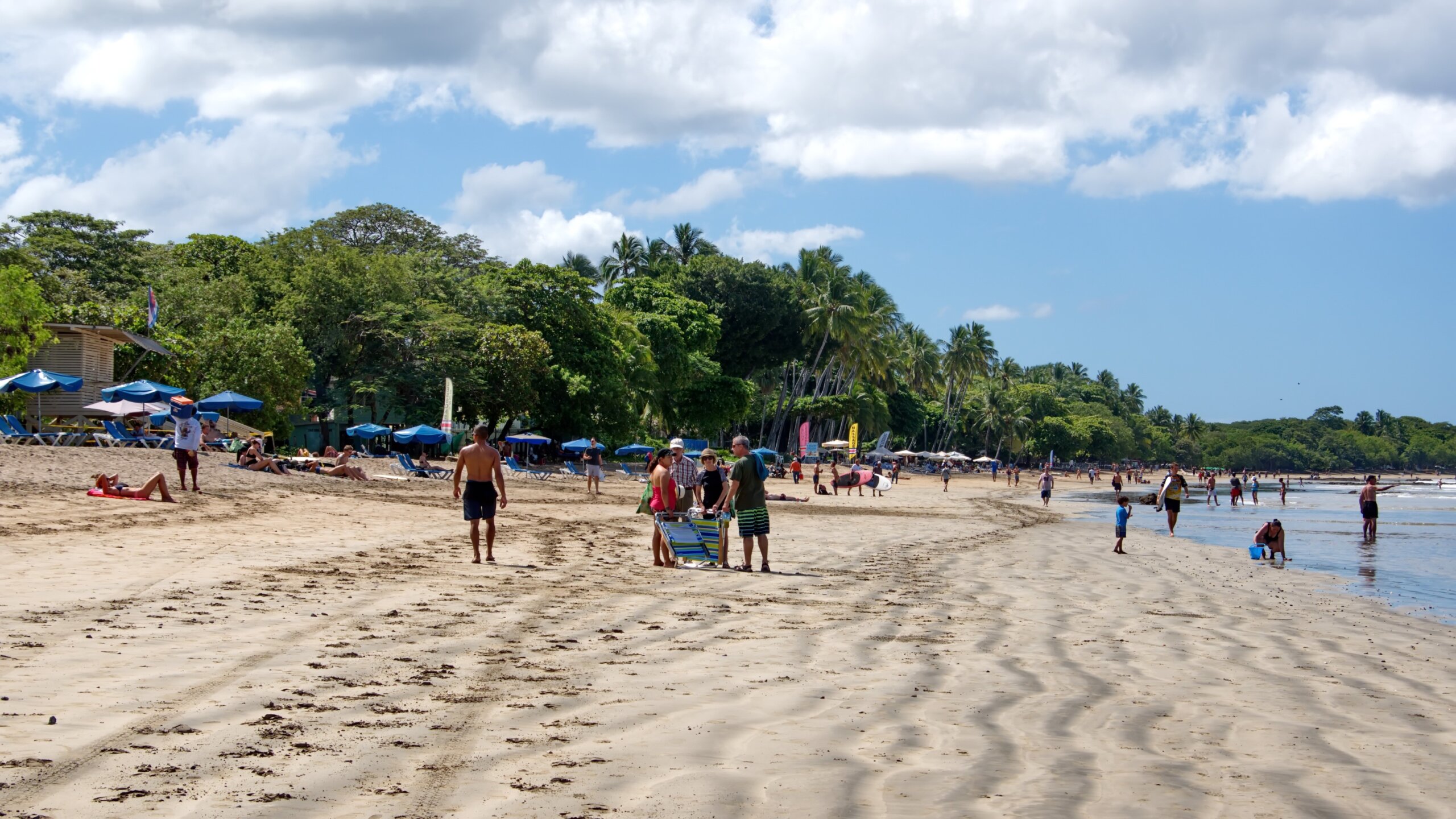 Tourists on the beach in Tamarindo, Costa Rica
