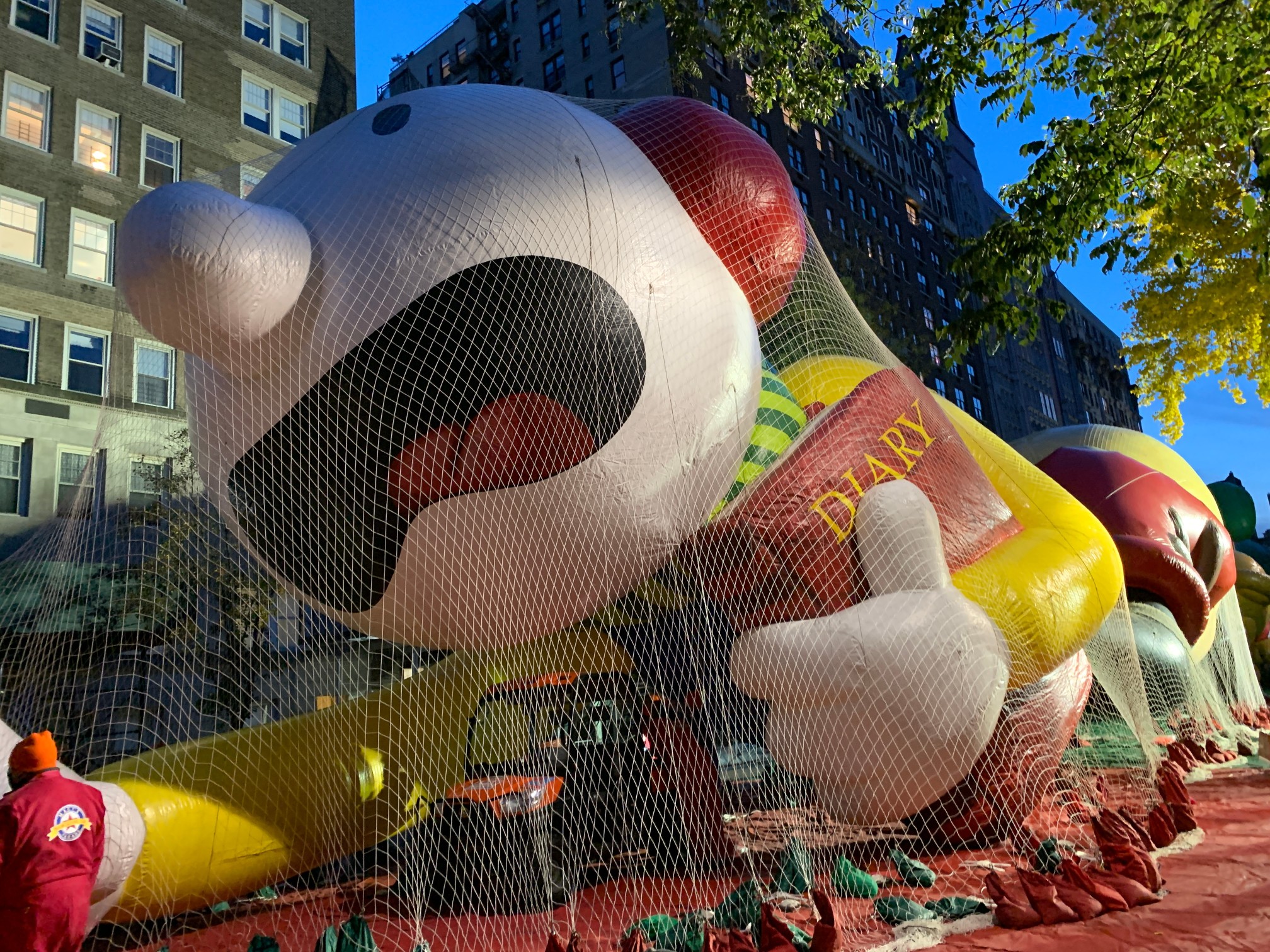The balloon inflation the night before the Macy's Thanksgiving Day Parade
