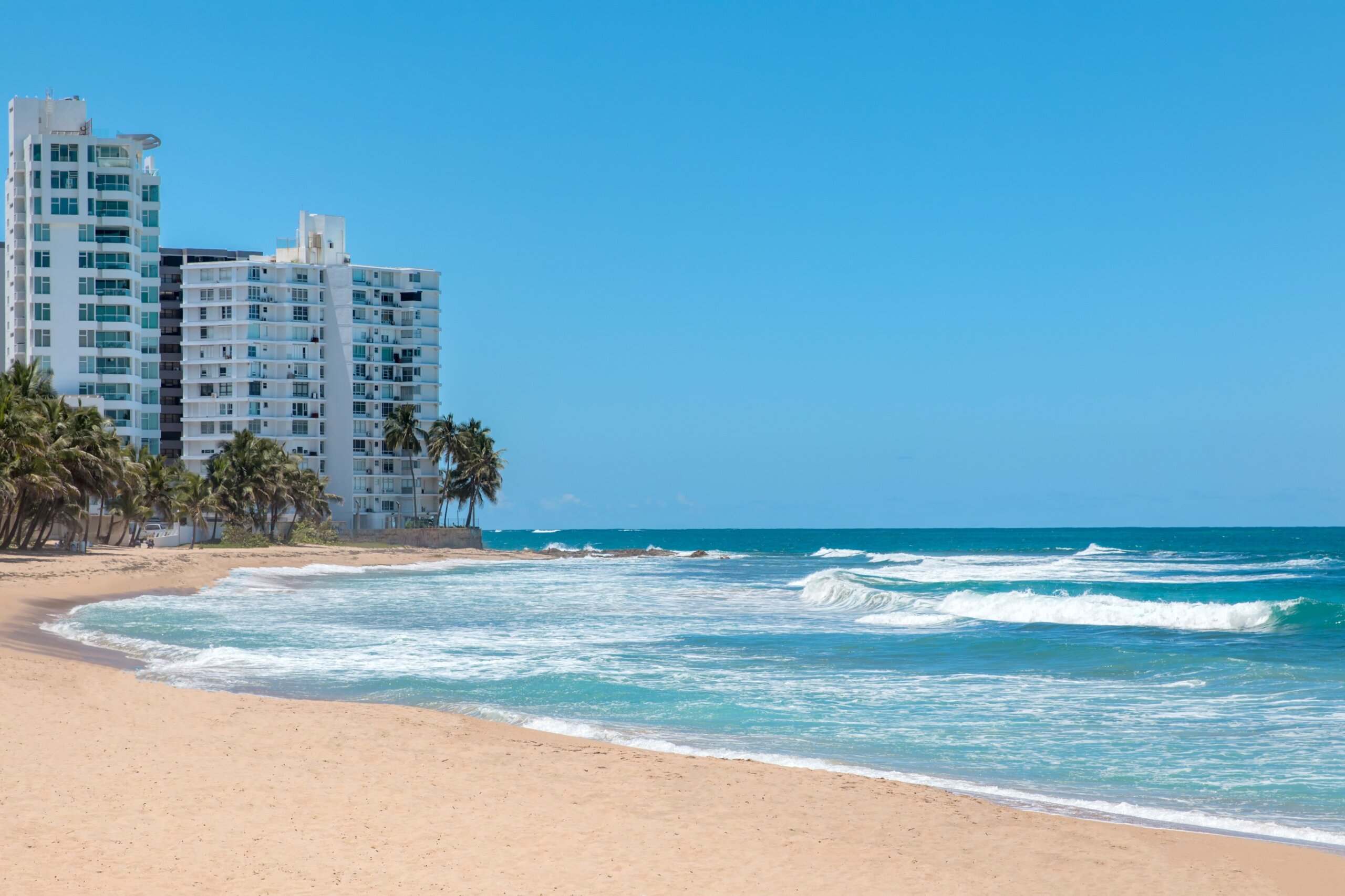 Beach and Condado Beach Coastline in San Juan, Puerto Rico
