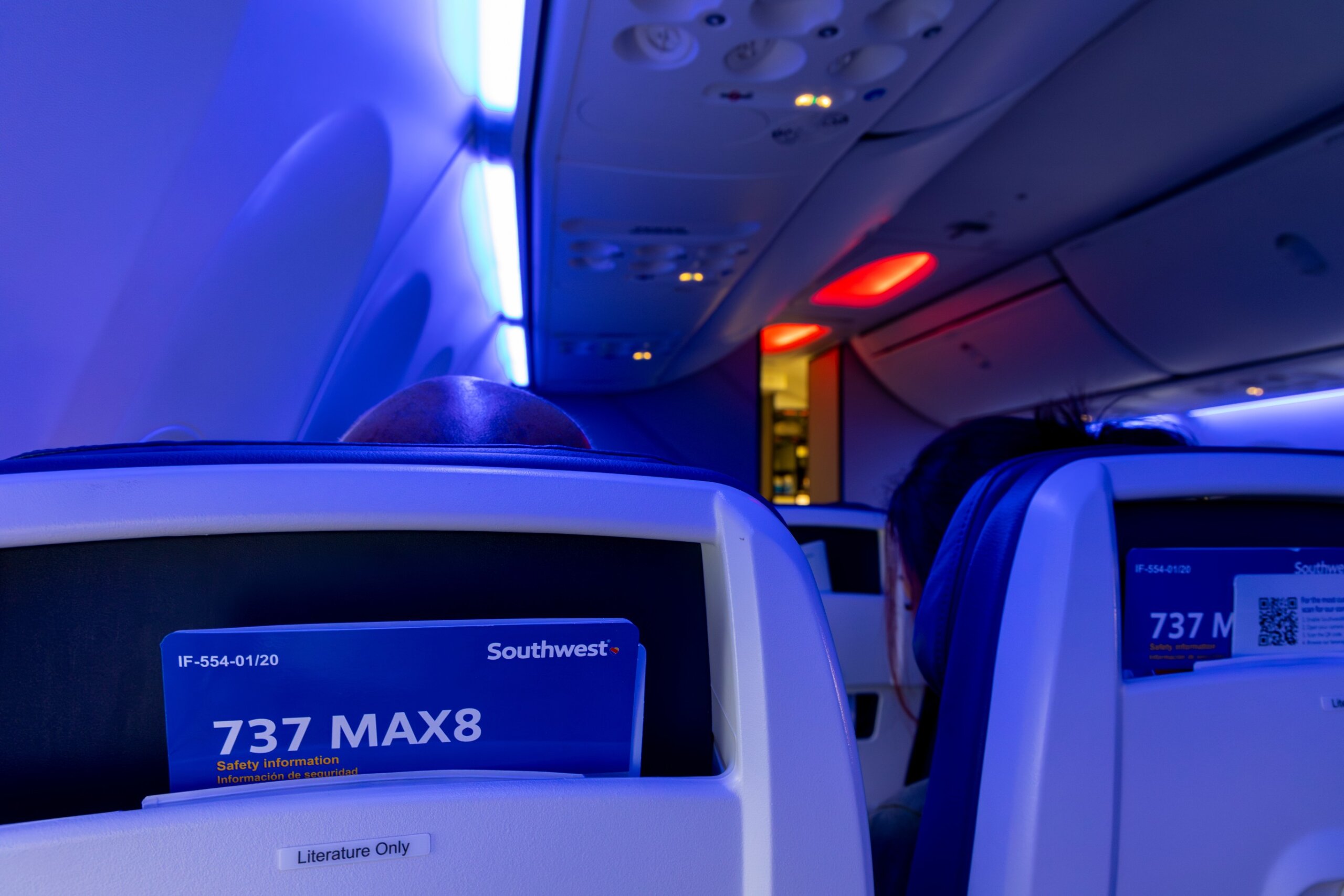 U.S. travel rules 2025: Southwest Airlines Boeing 737 MAX 8 Interior and Safety Cards