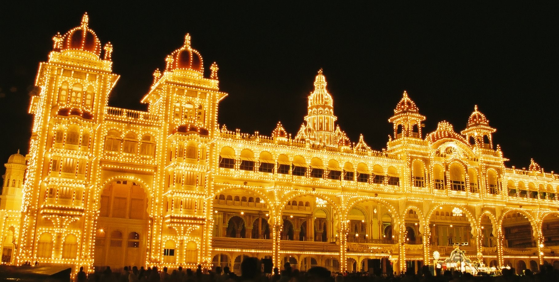 Dasara Navaratri Festival Lights Mysore Palace India
