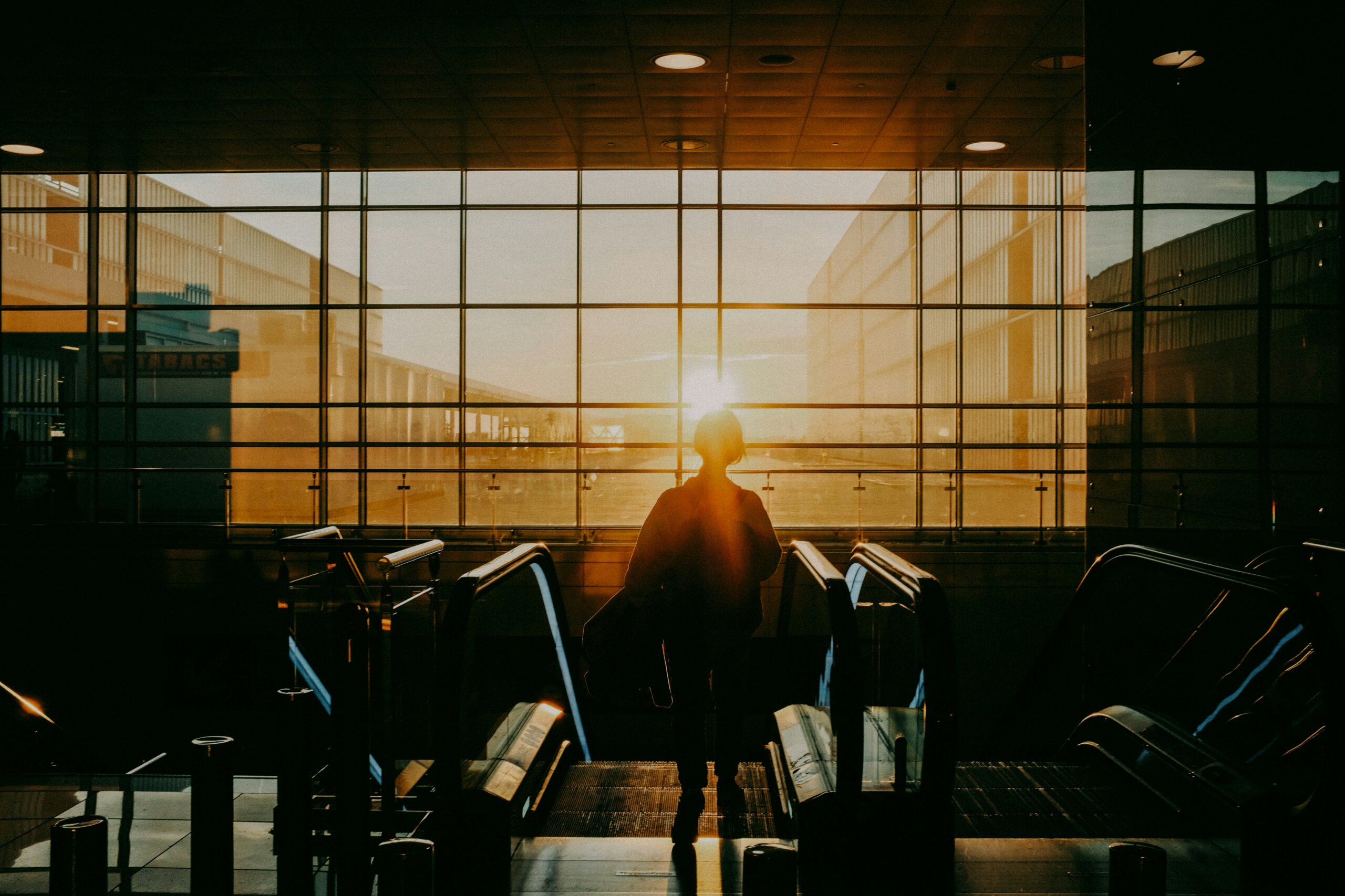 woman at an airport terminal