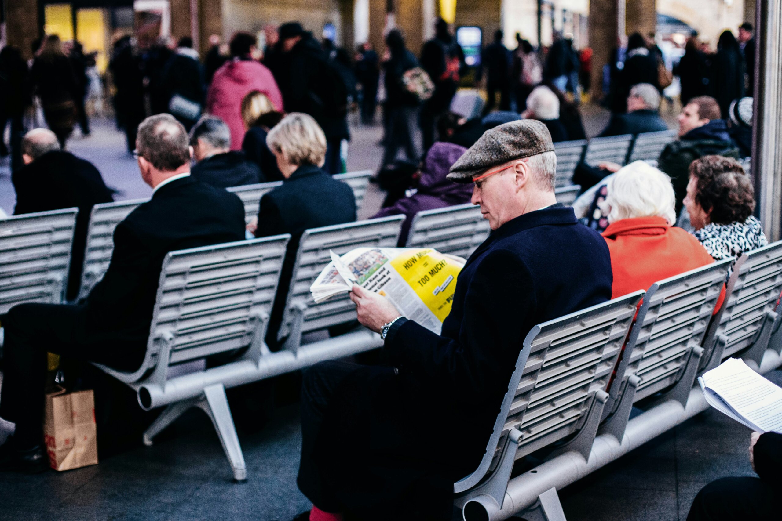 people sitting in an airport