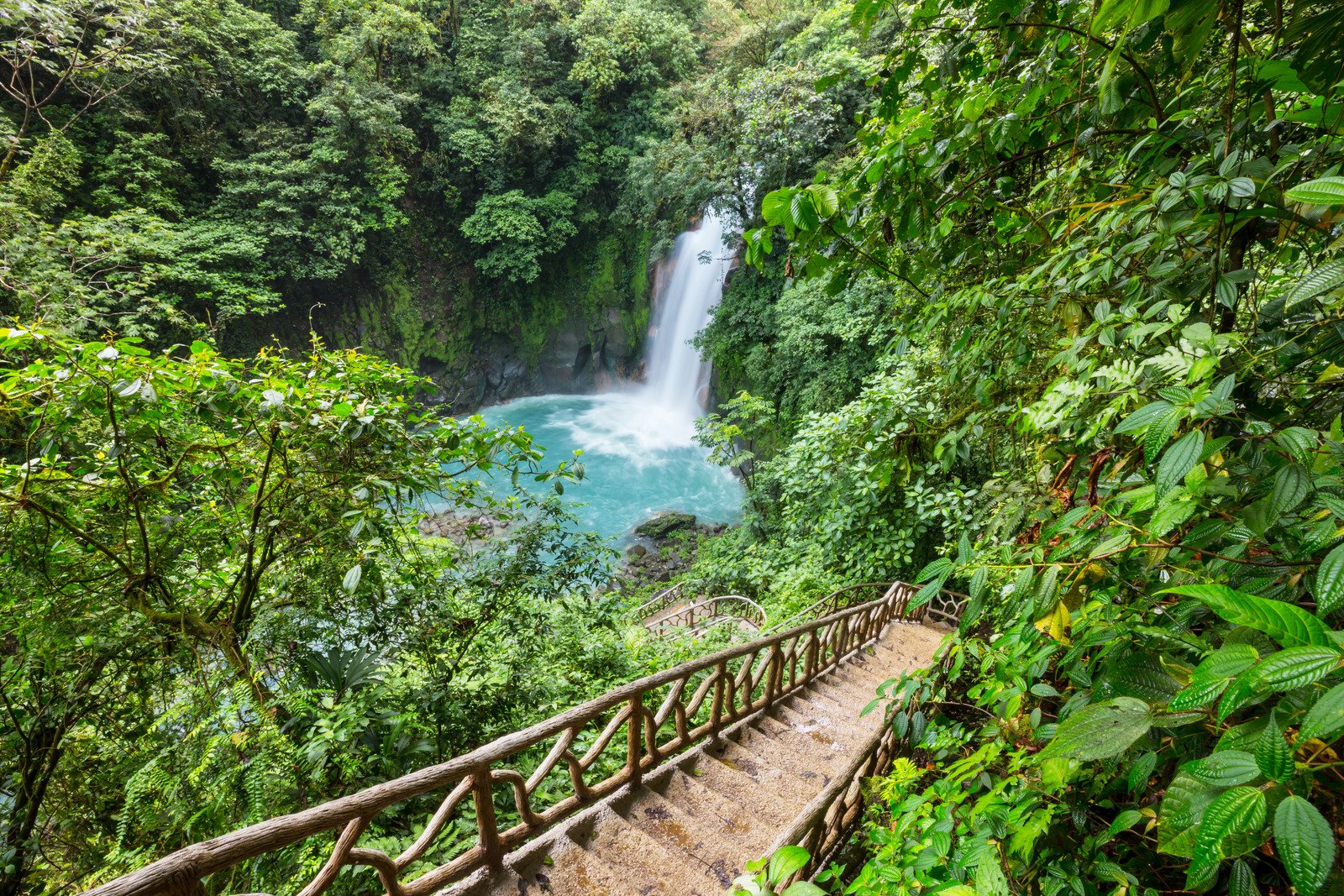 Waterfall in Costa Rica’s rainforest — an eco-adventure ideal for middle-class retirees.