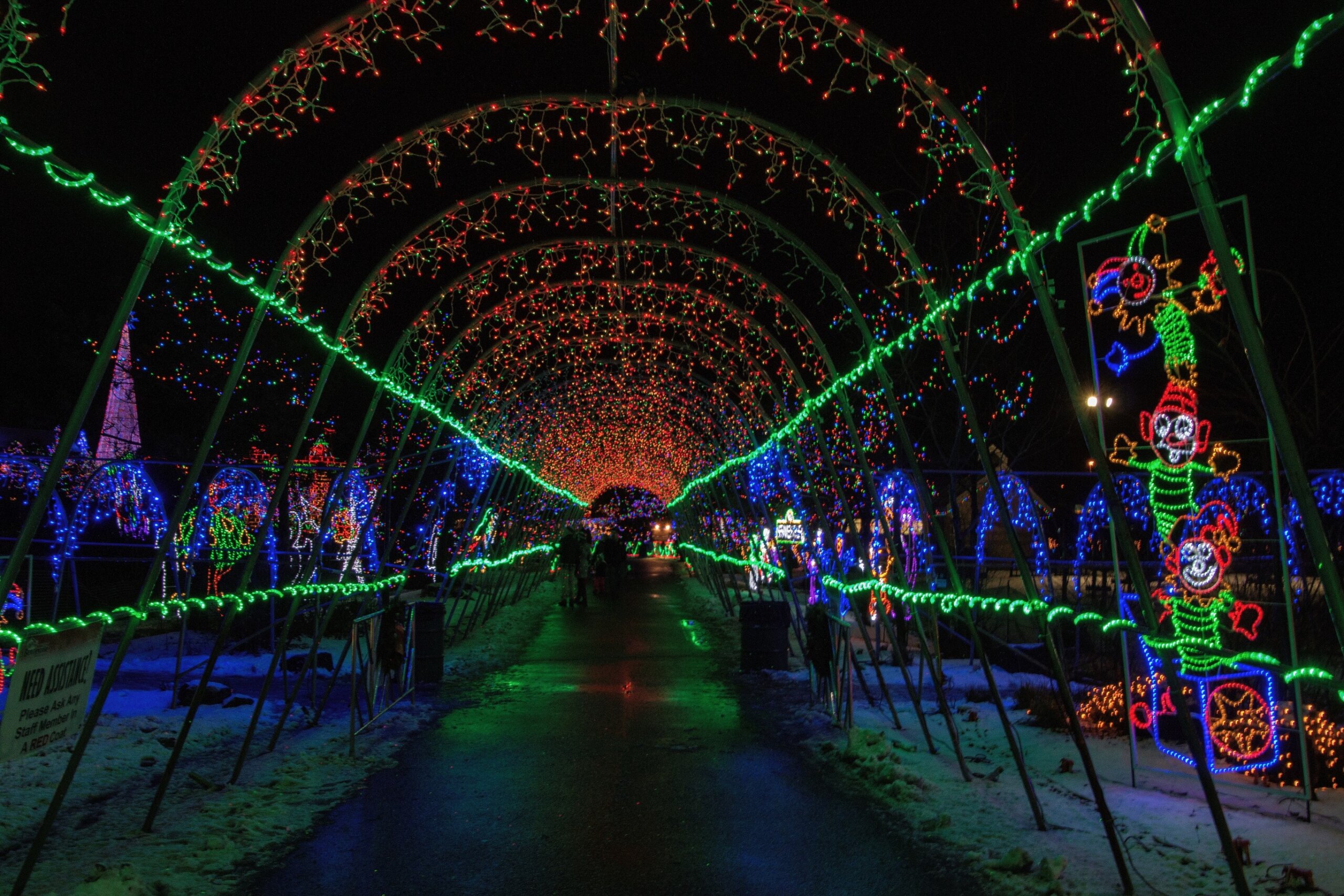 Christmas Lights in Duluth, Minnesota during the Winter Season on Lake Superior Shores
