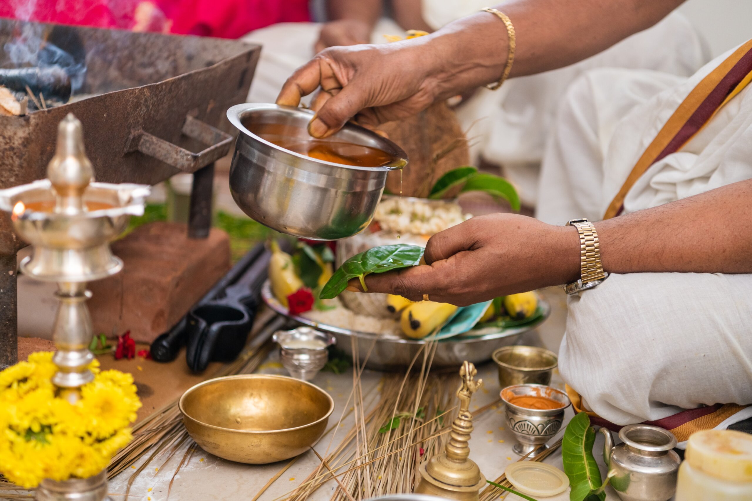 Religious rituals, traditional Hindu wedding , South India
