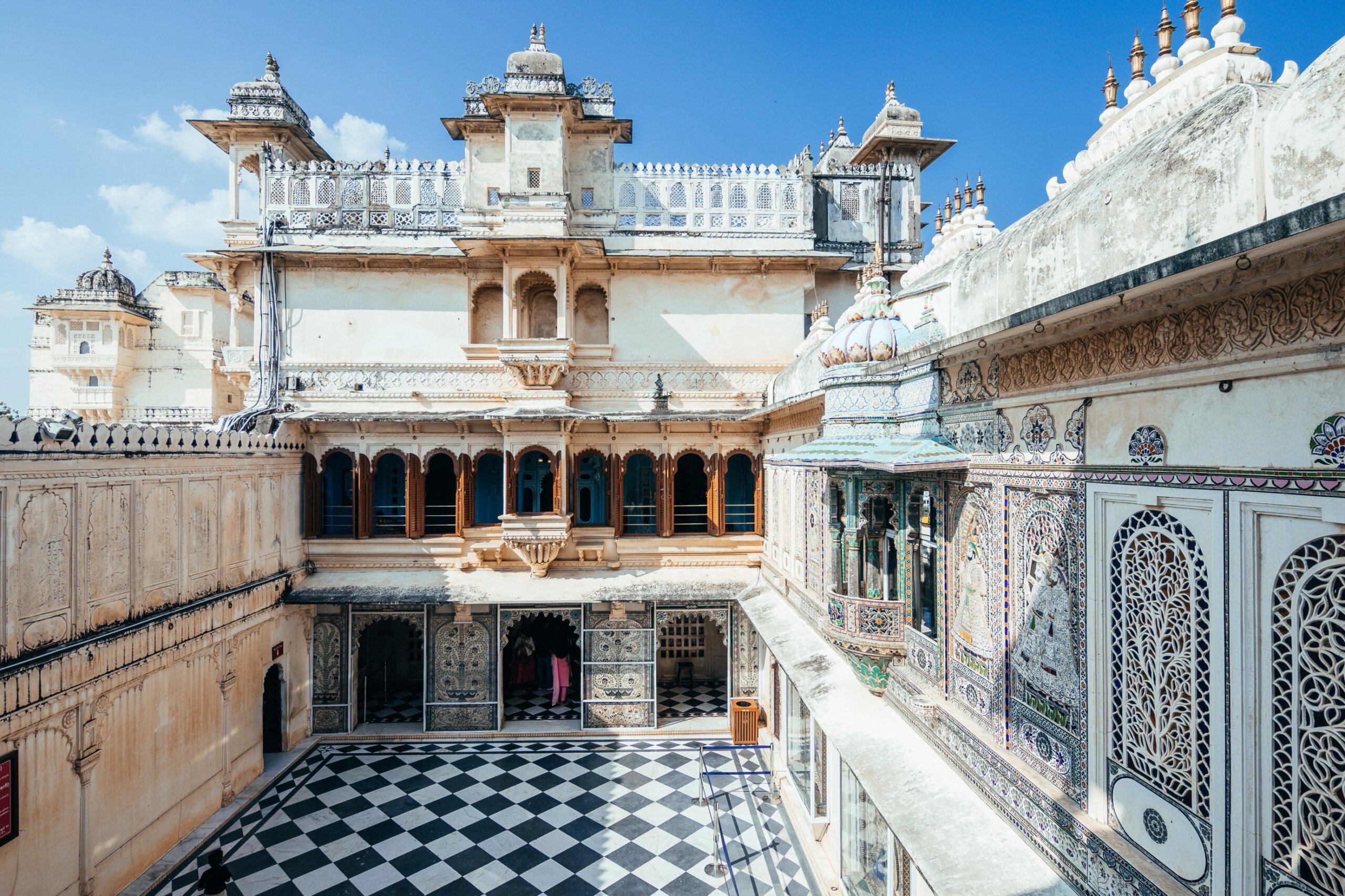 inside udaipur city palace, india

