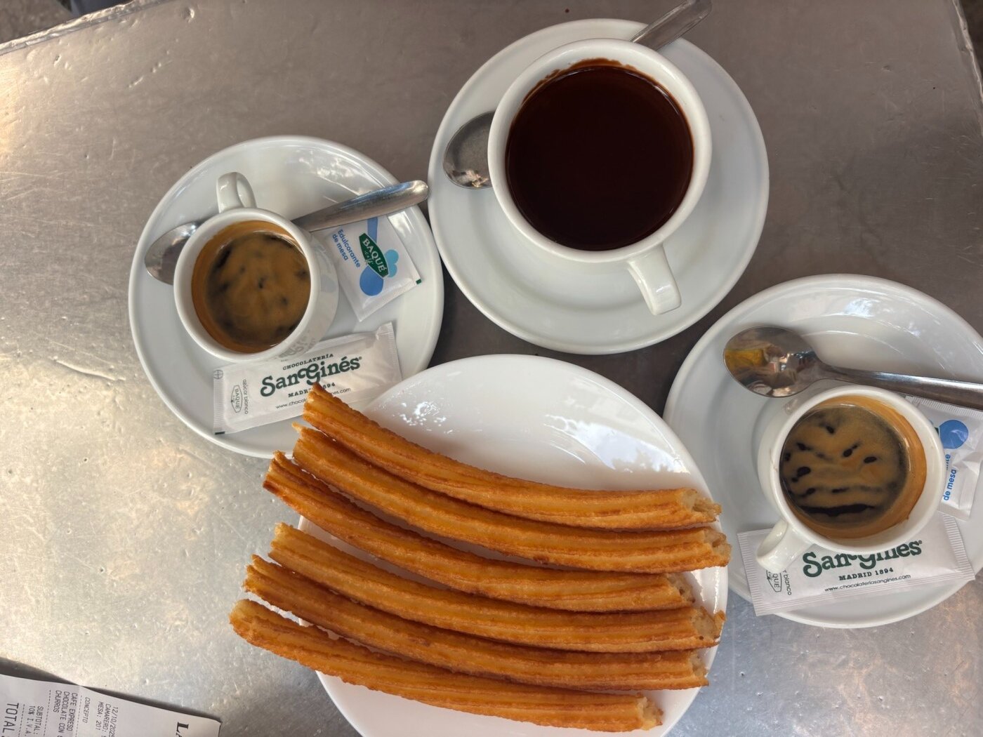 Traditional Churros made in Madrid.