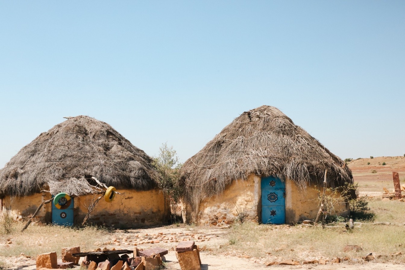Traditional mud huts in Rajasthan showcasing India’s rural cultural diversity