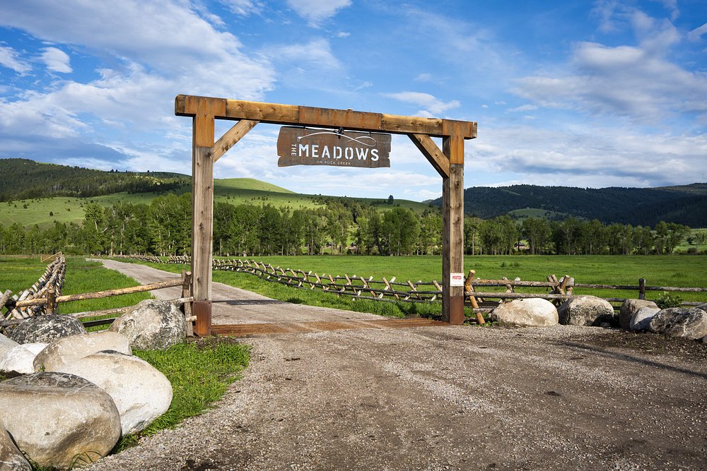 Entrance gate to The Meadows on Rock Creek in Montana