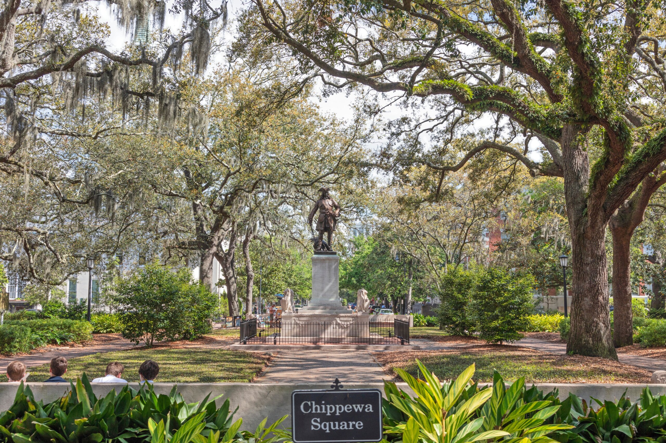 James Oglethorpe Monument in Chippewa Square
