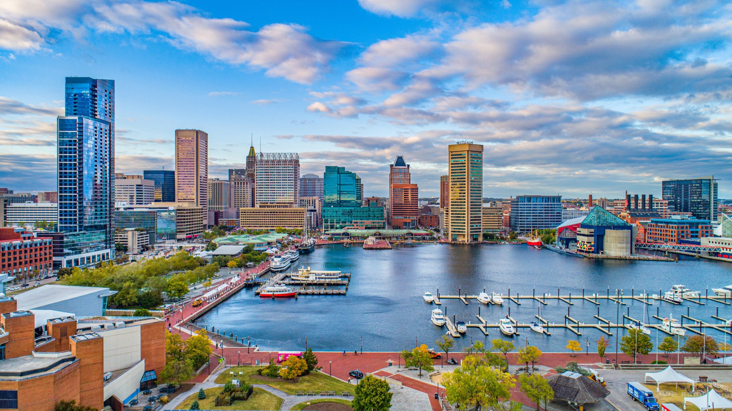 Baltimore, Maryland, USA Downtown Skyline Aerial
