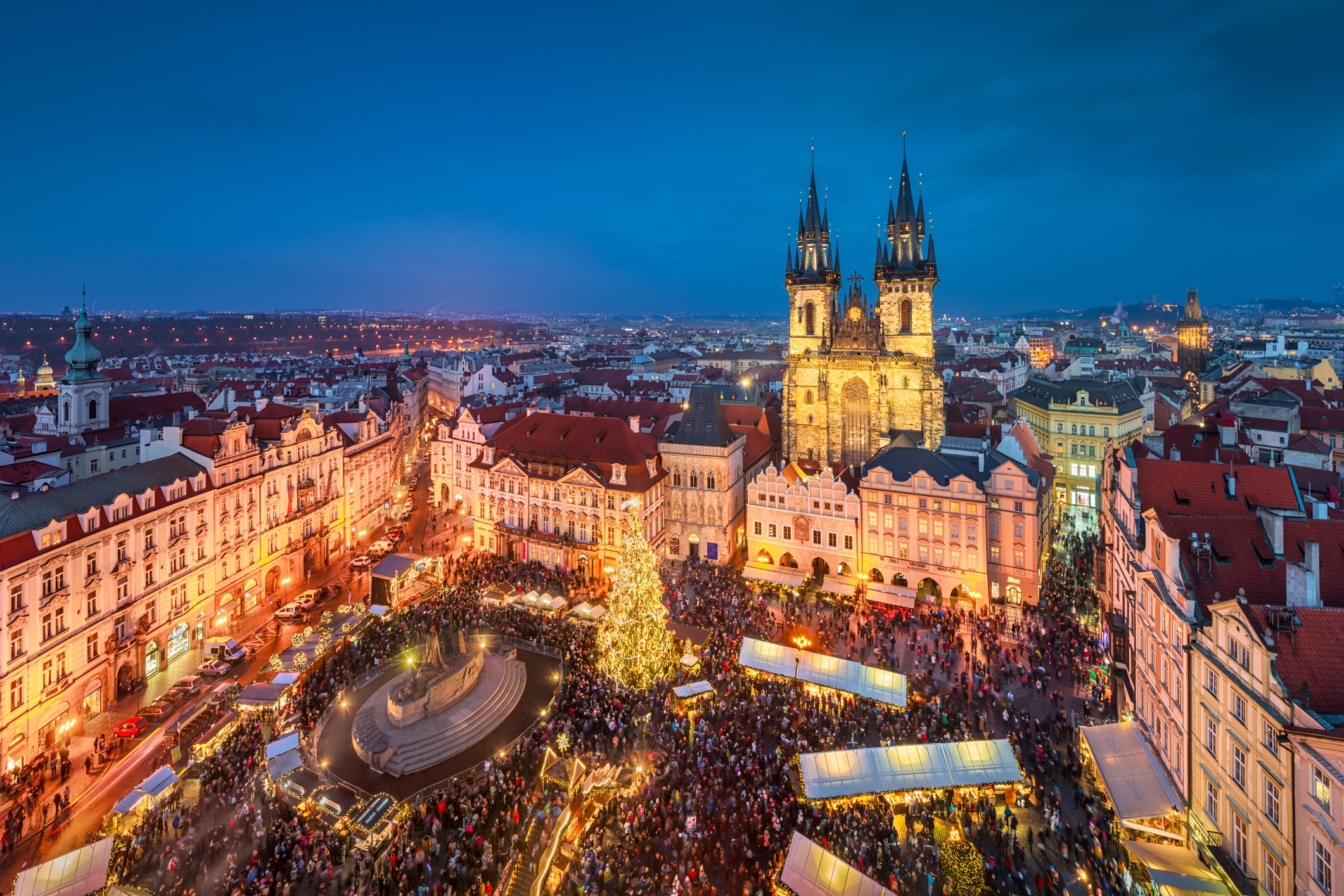 Christmas market in the old town of Prague, Czech Republic

