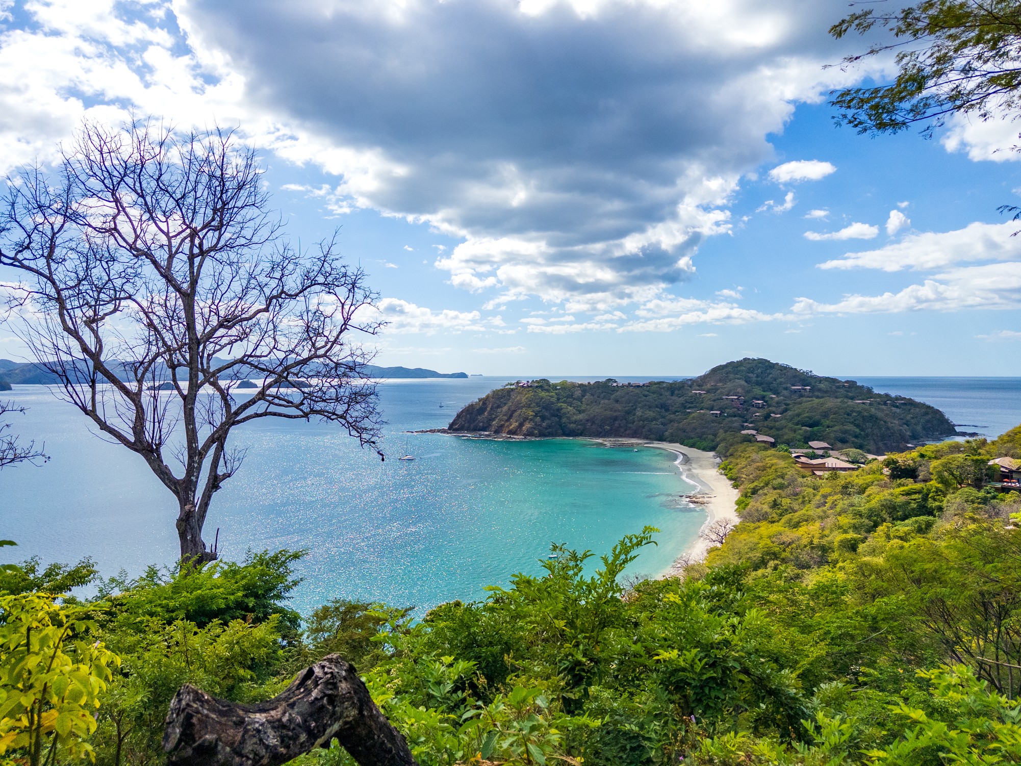 high angle view of the coastline of the Papagayo Peninsula, Costa Rica
