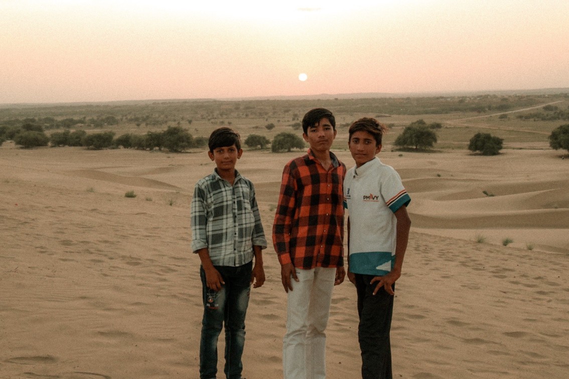 The sweetest village kids in a Jaisalmer. 
